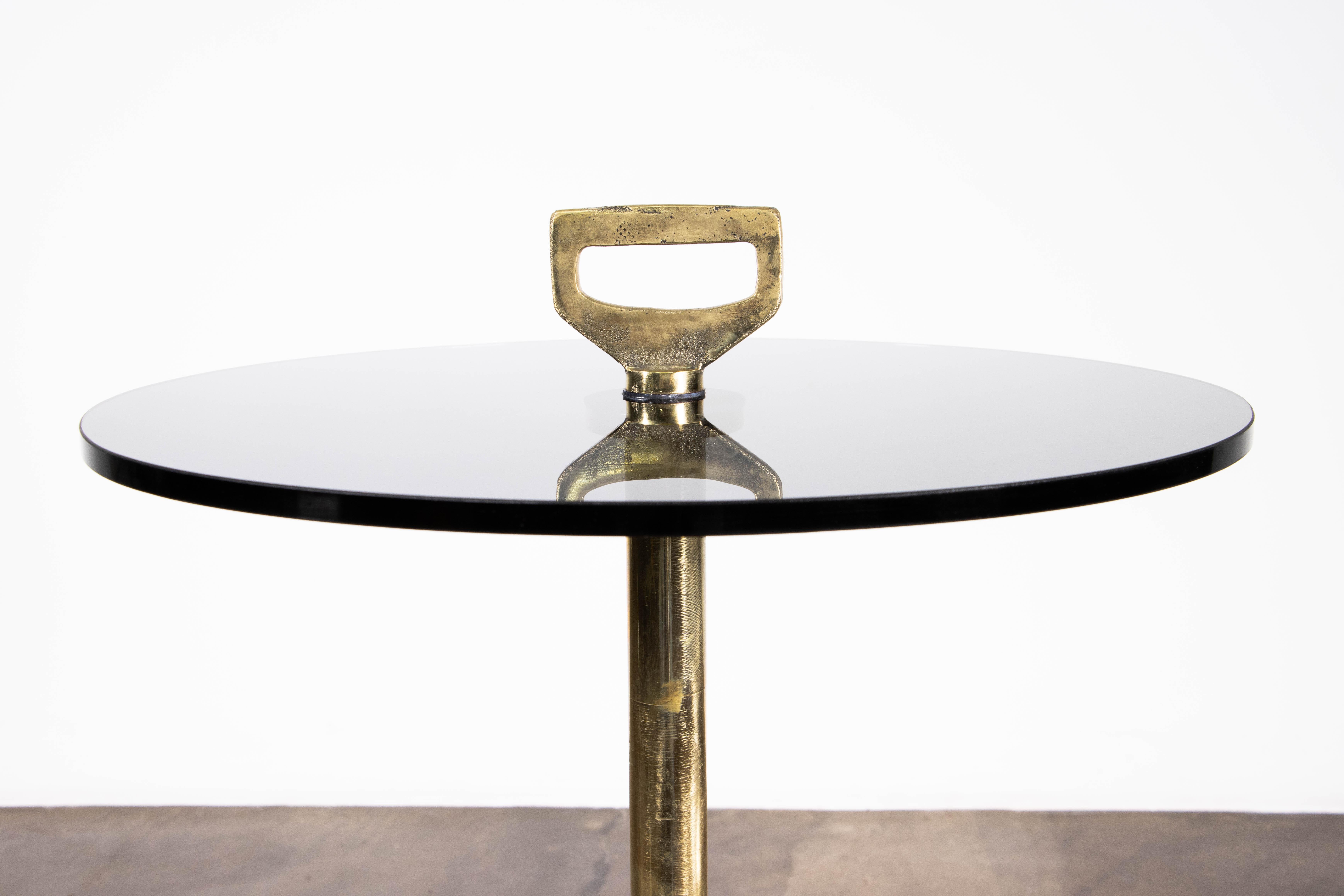 Modern Glass & Cast Bronze Cocktail Table from Costantini, Bellance 'In Stock' In New Condition For Sale In New York, NY