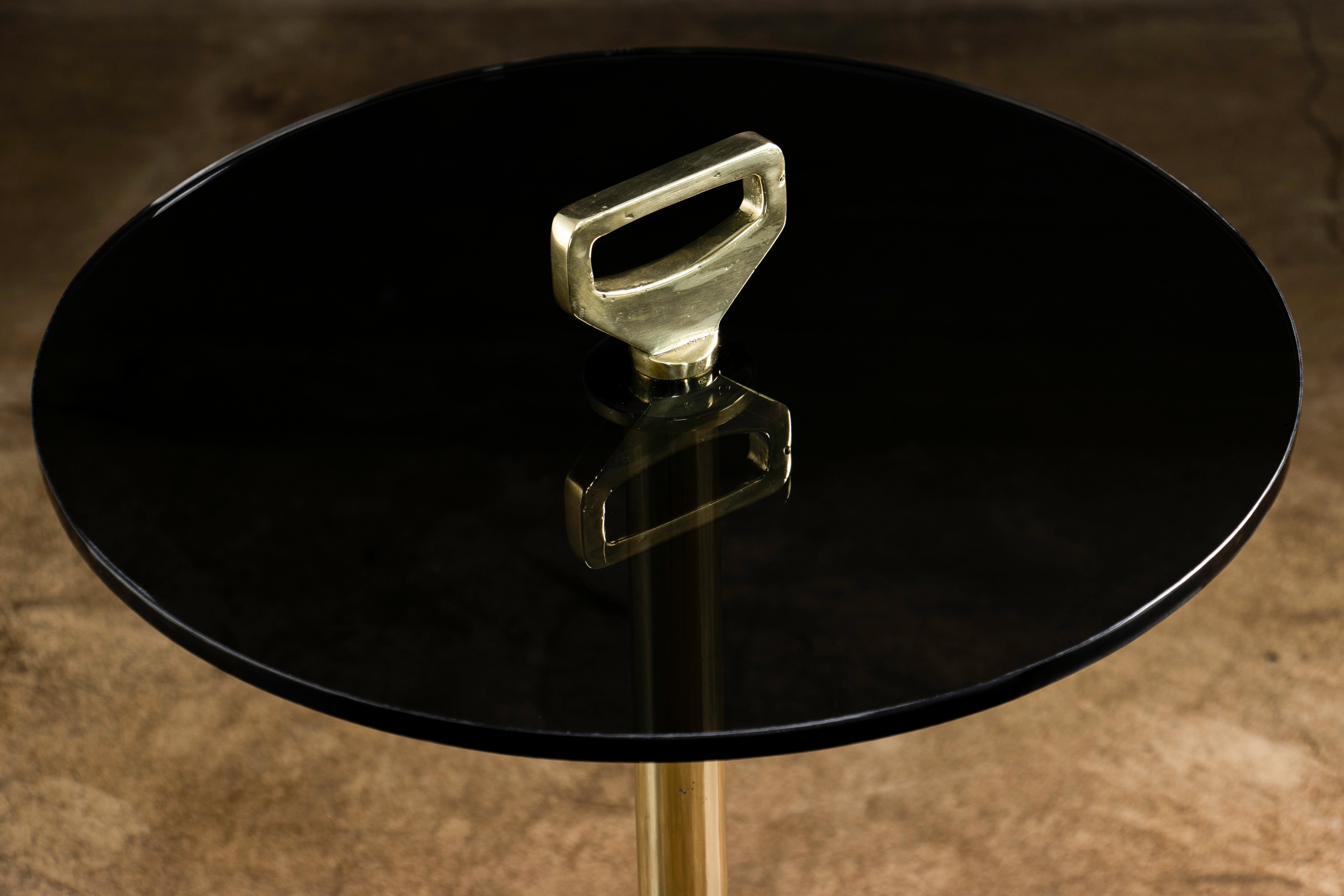 Mesa Cocktail Moderna de Cristal y Bronce Fundido de Costantini, Bellance 'En Stock' Vaciado en venta