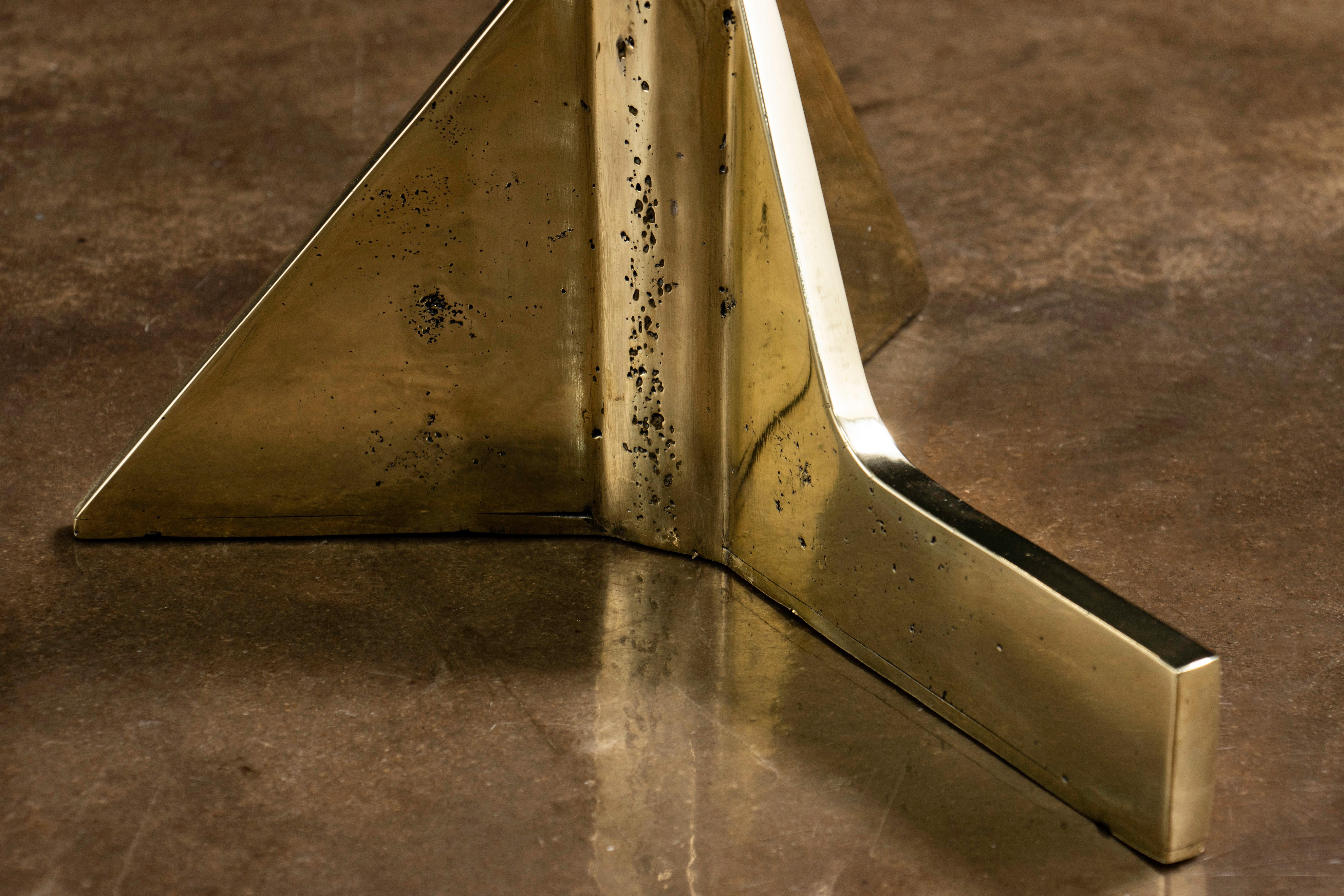 Mesa Cocktail Moderna de Cristal y Bronce Fundido de Costantini, Bellance 'En Stock' Siglo XXI y contemporáneo en venta