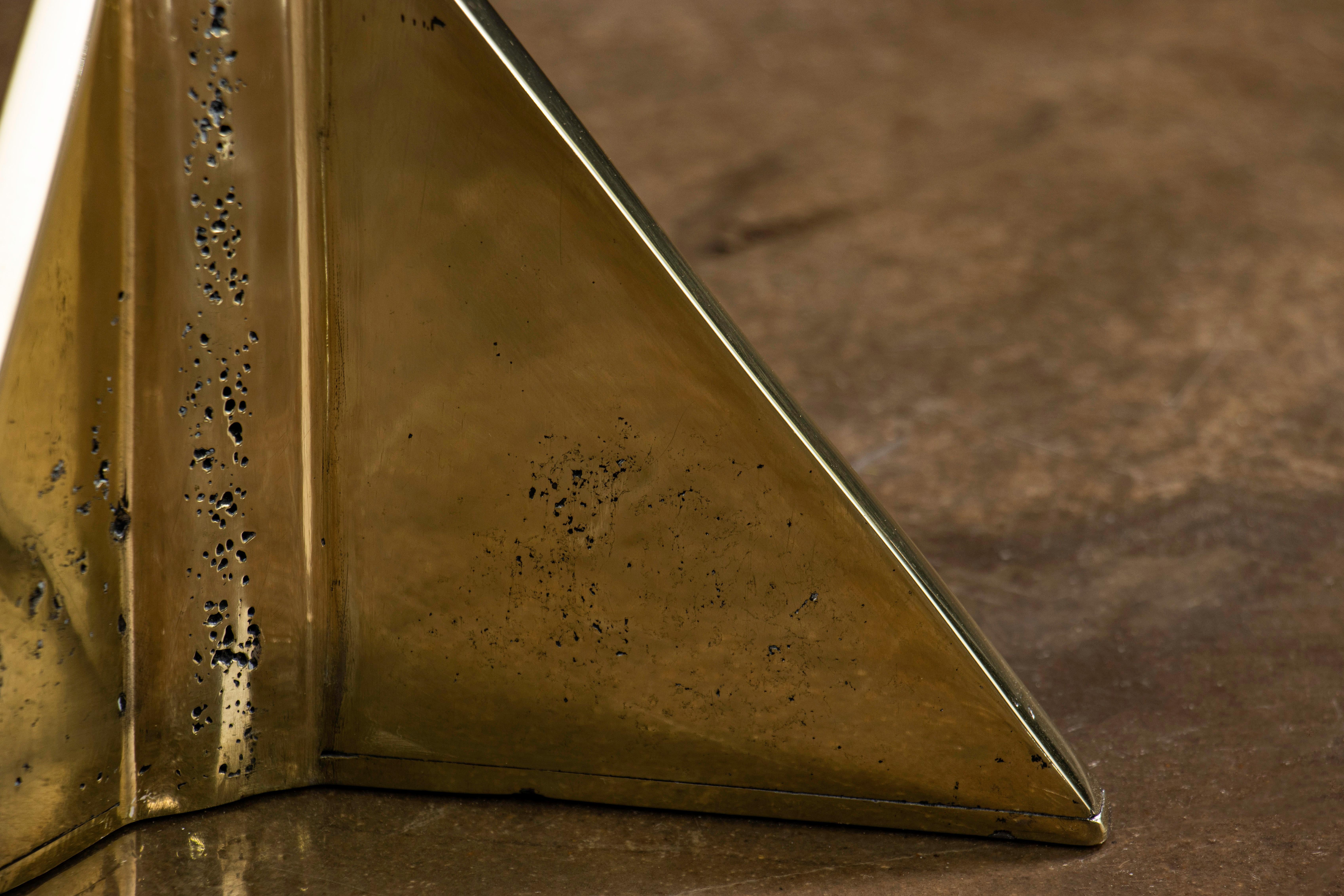 Mesa Cocktail Moderna de Cristal y Bronce Fundido de Costantini, Bellance 'En Stock' en venta 1