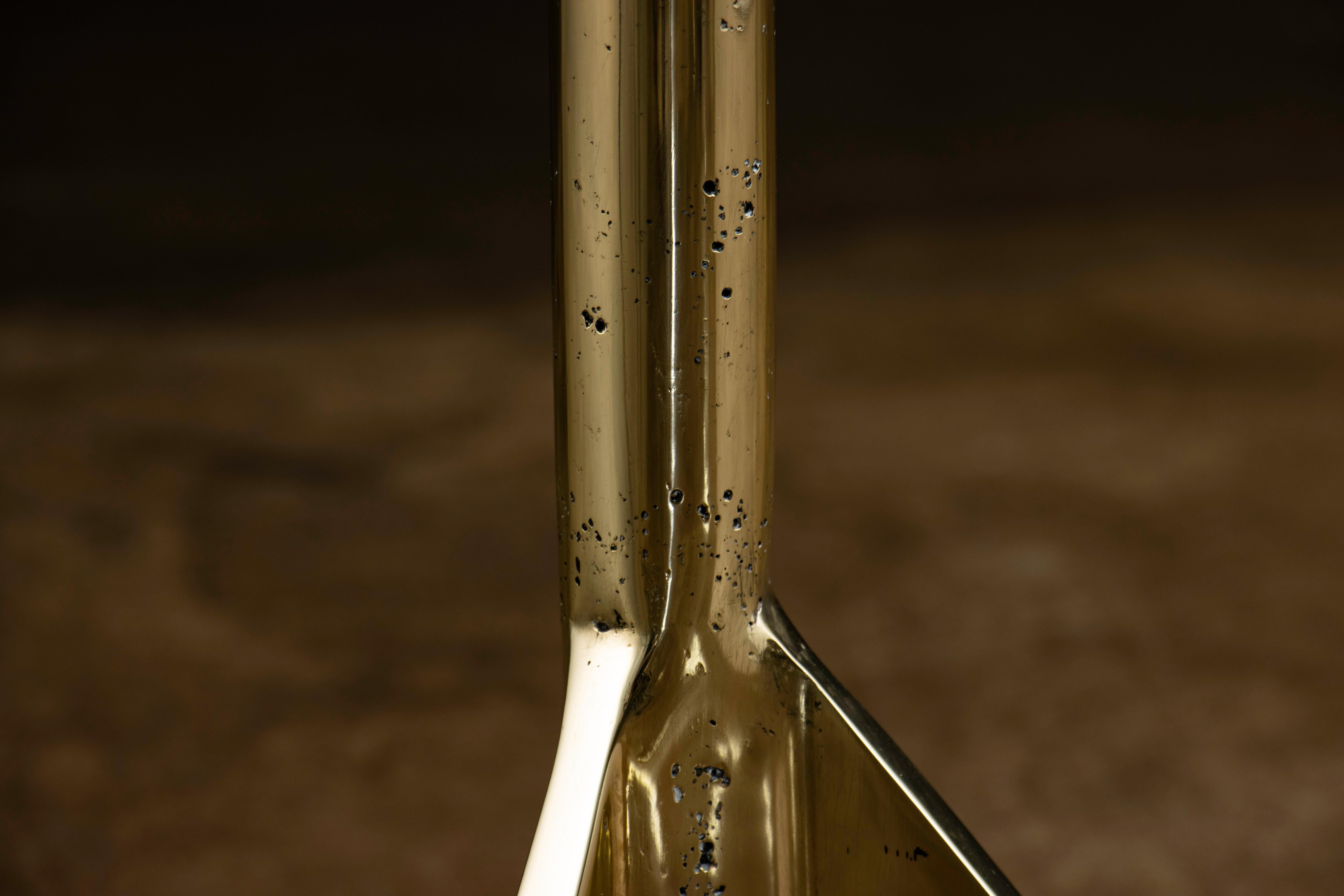 Mesa Cocktail Moderna de Cristal y Bronce Fundido de Costantini, Bellance 'En Stock' en venta 2