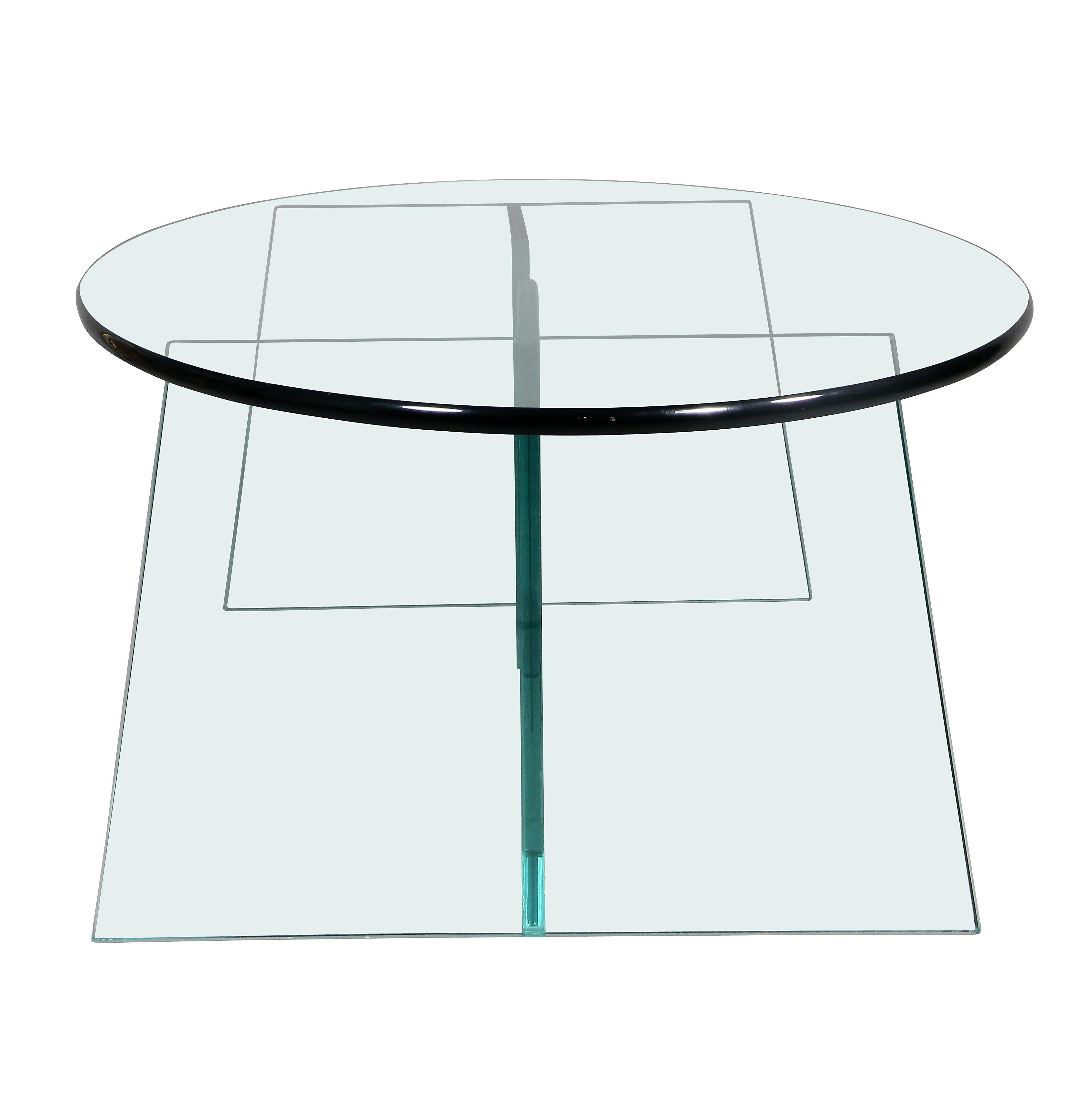 Modern Glass Coffee Table In Good Condition In Essex, MA