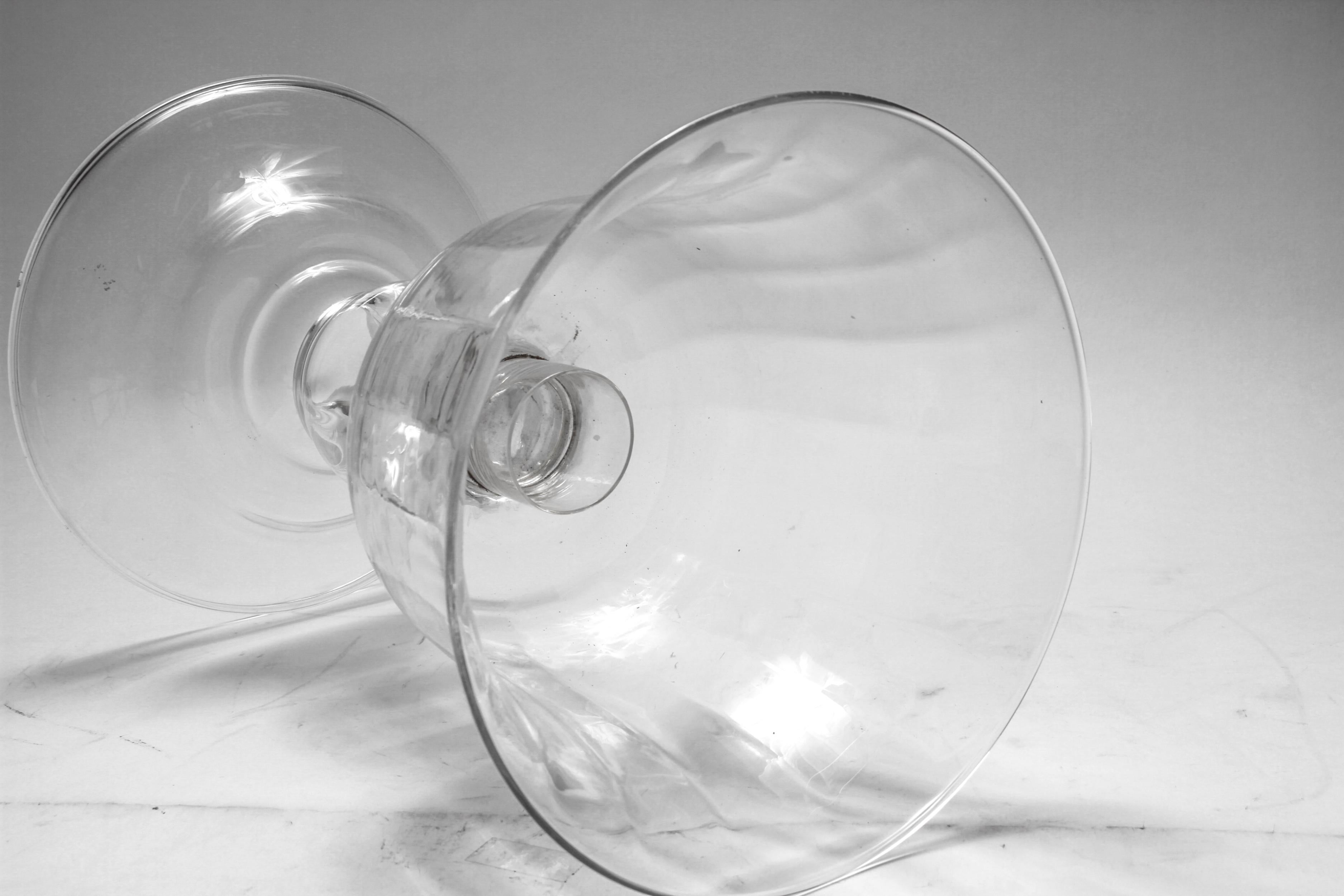 20th Century Modern Glass Compote or Candleholder