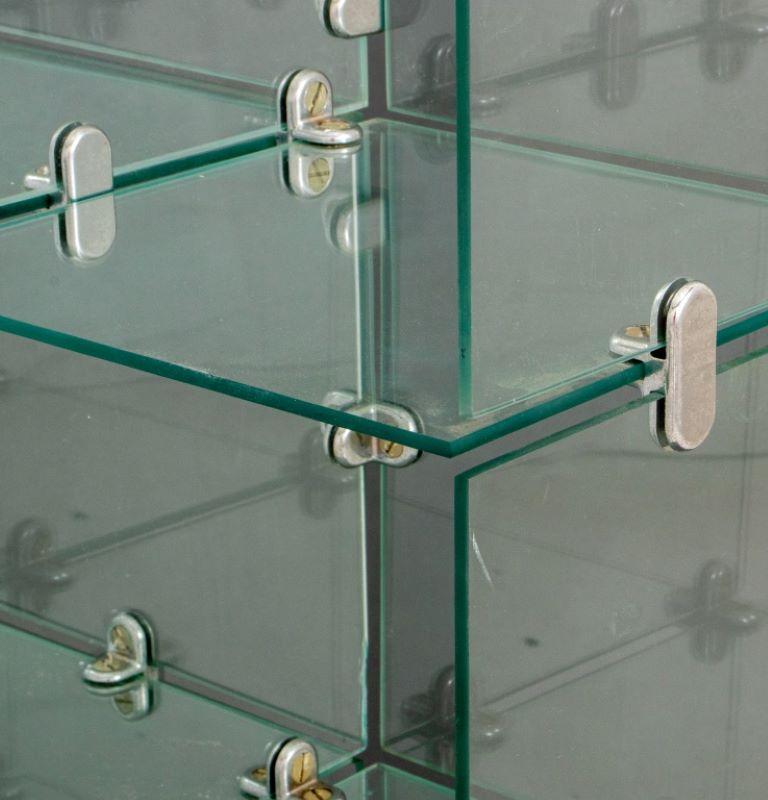 20th Century Modern Glass Cube Display Case For Sale