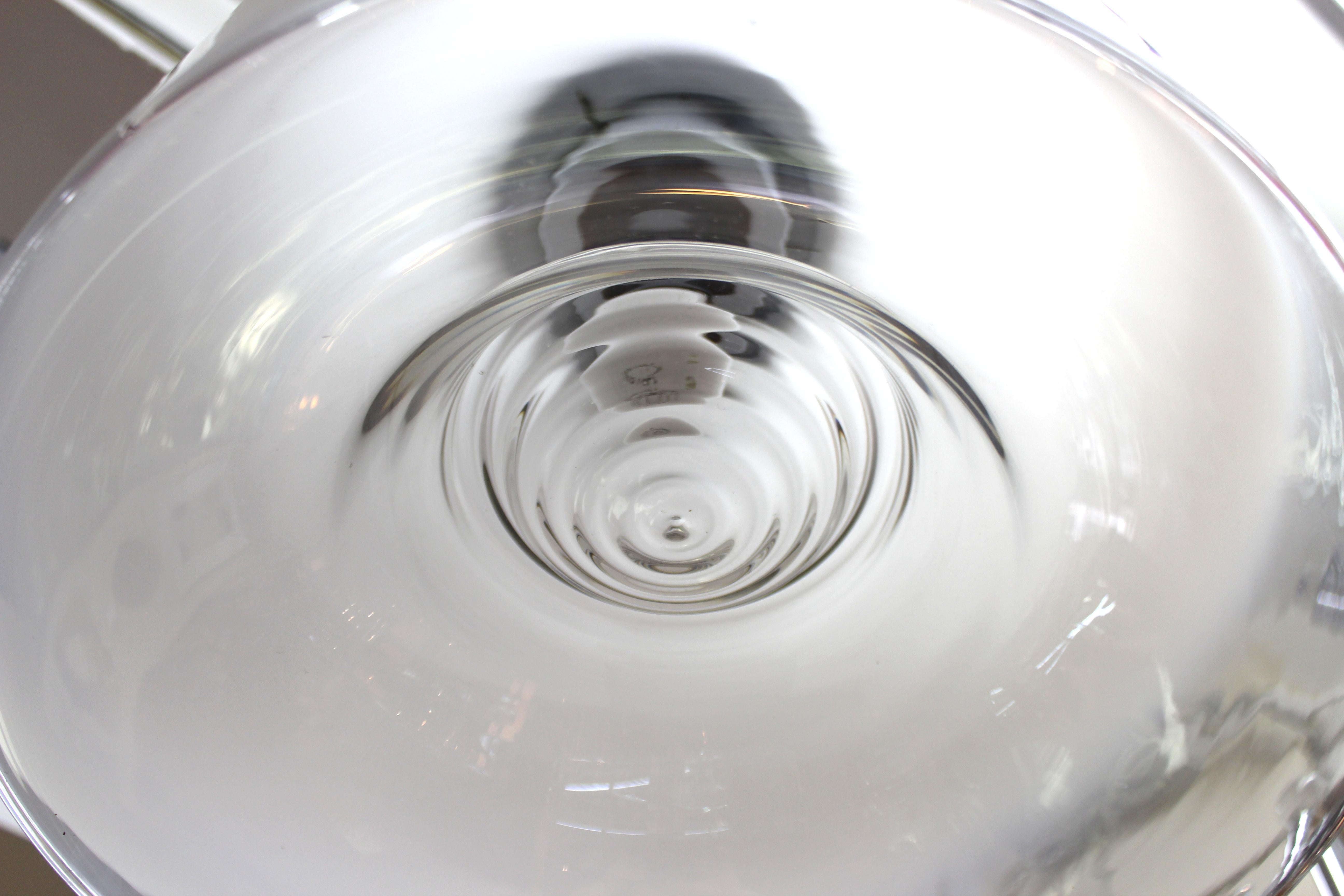 Modern Glass Dome Pendant Chandelier In Good Condition In Astoria, NY
