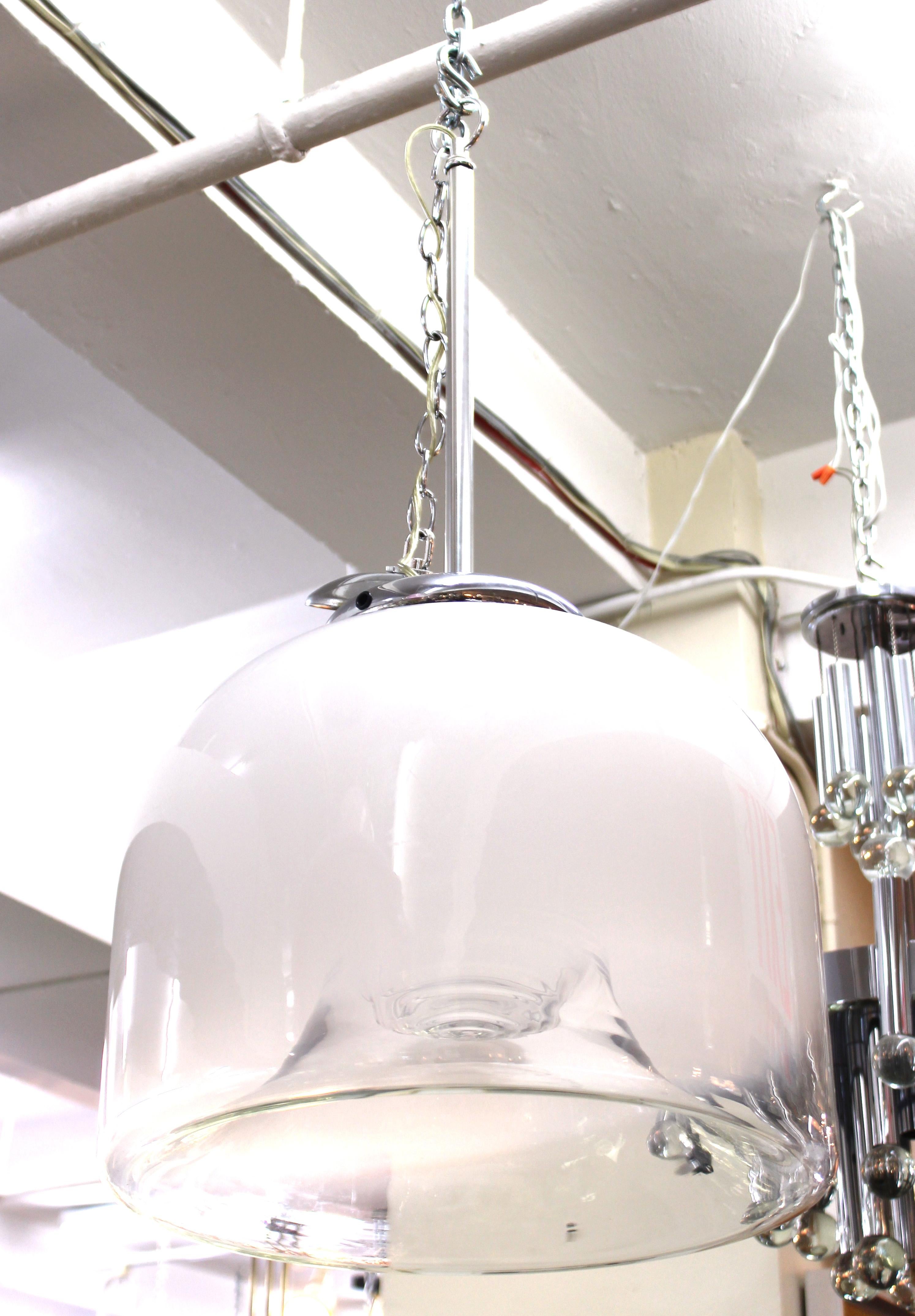 Late 20th Century Modern Glass Dome Pendant Chandelier