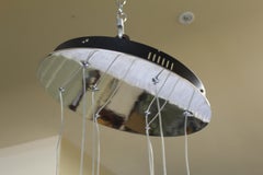 Modern Glass Globe Chandelier  , 8 shades  , Hi polished Nickel Ceiling cap