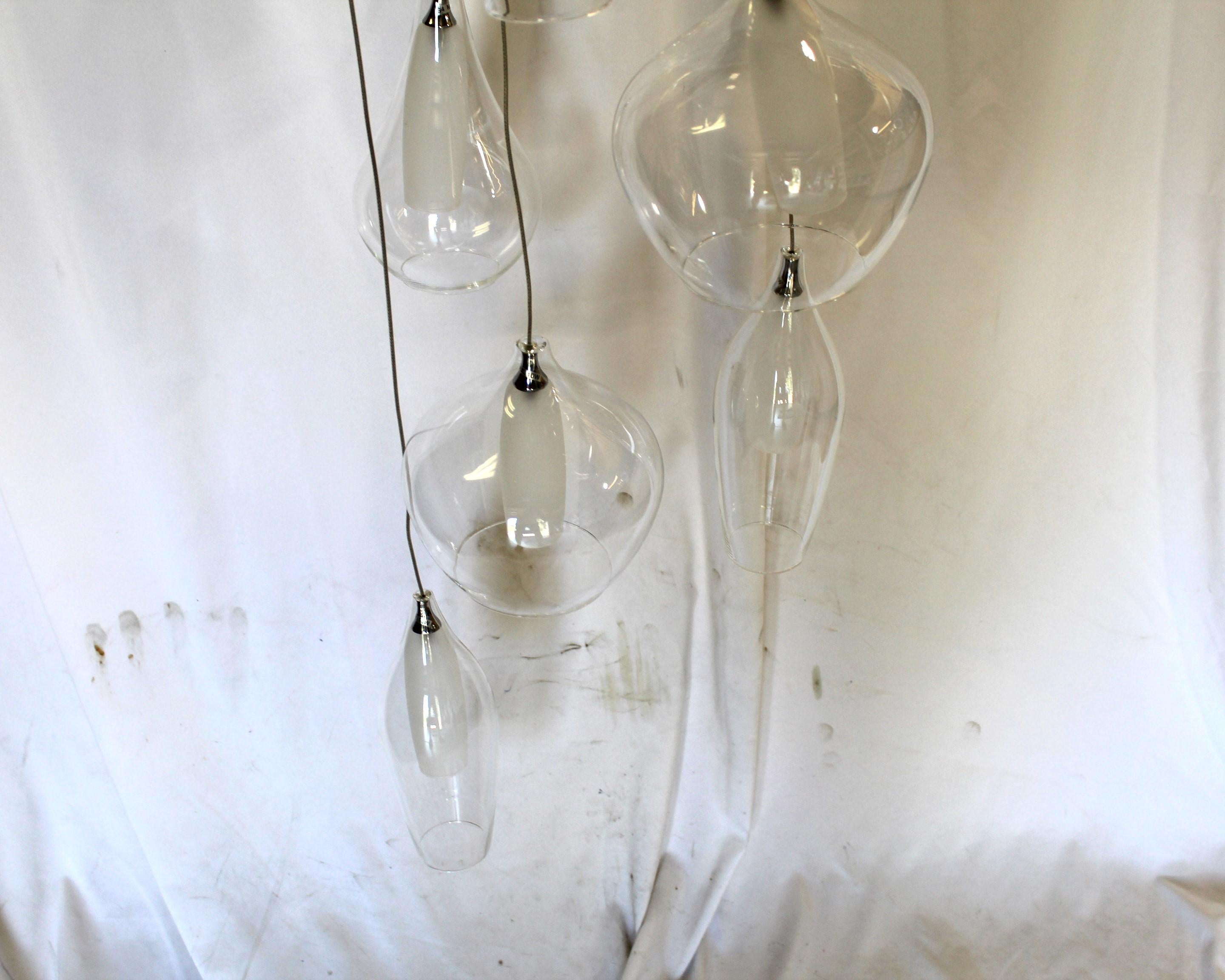 Cinese Lampadario moderno a globo in vetro  , 8 tonalità  , Plafoniera in nichel lucidato Hi in vendita