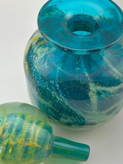 Frasco de perfume moderno de cristal de Mdina, Arena y Mar, Malta, años 70, Firmado