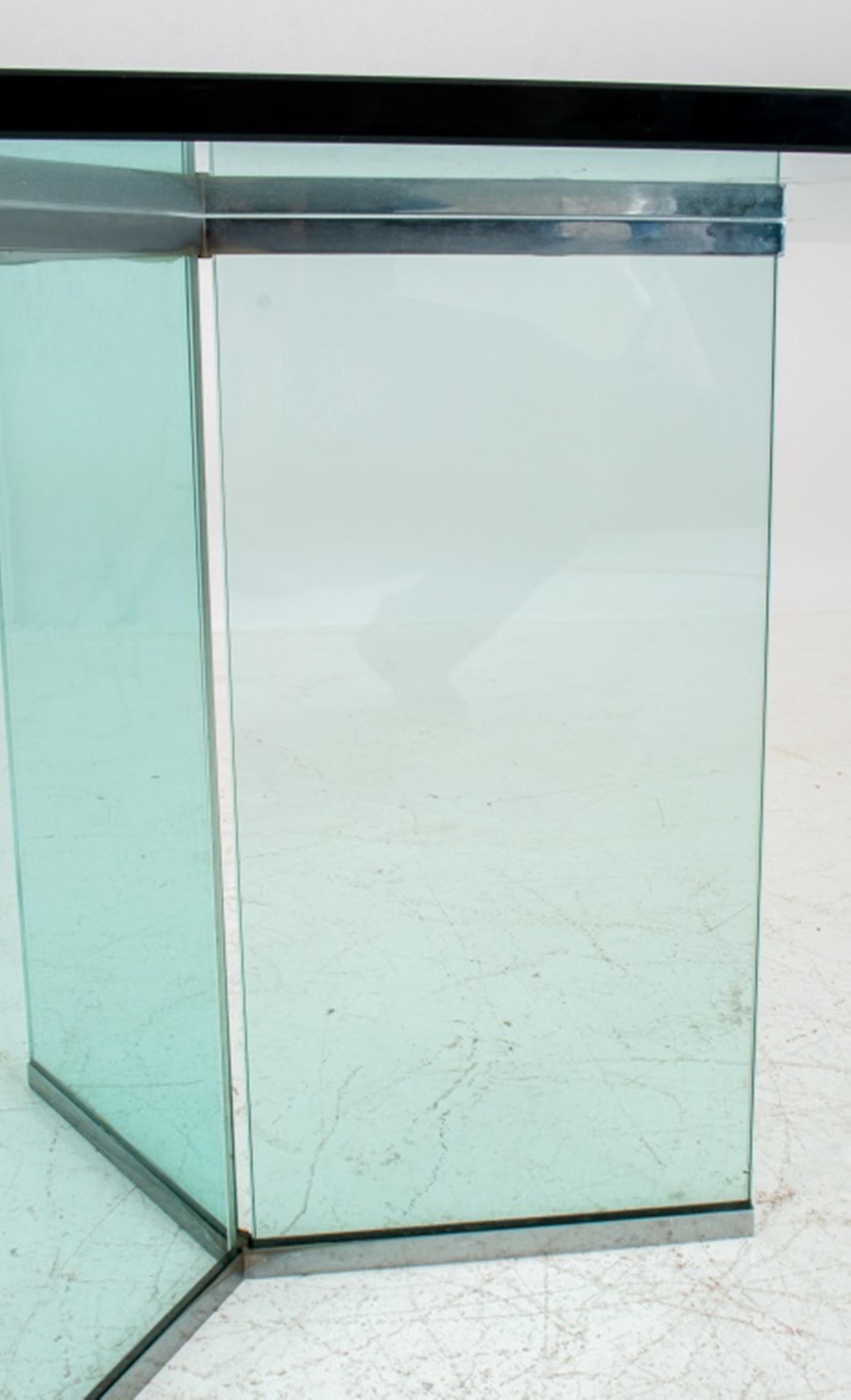 20th Century Modern Glass Rectangular Dining Table