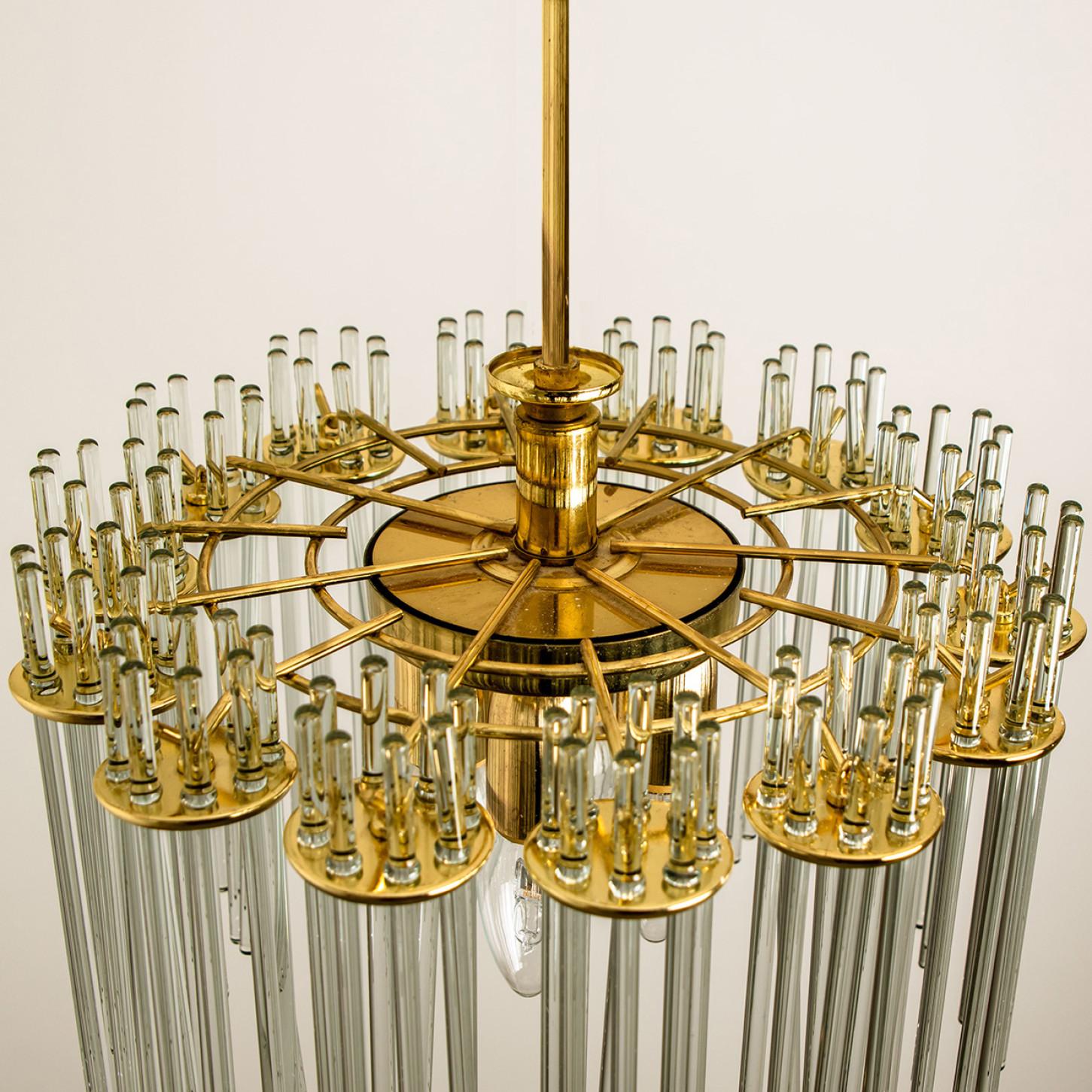 Other Modern Glass Rod Chandelier by Sciolari for Lightolier, 1970s For Sale