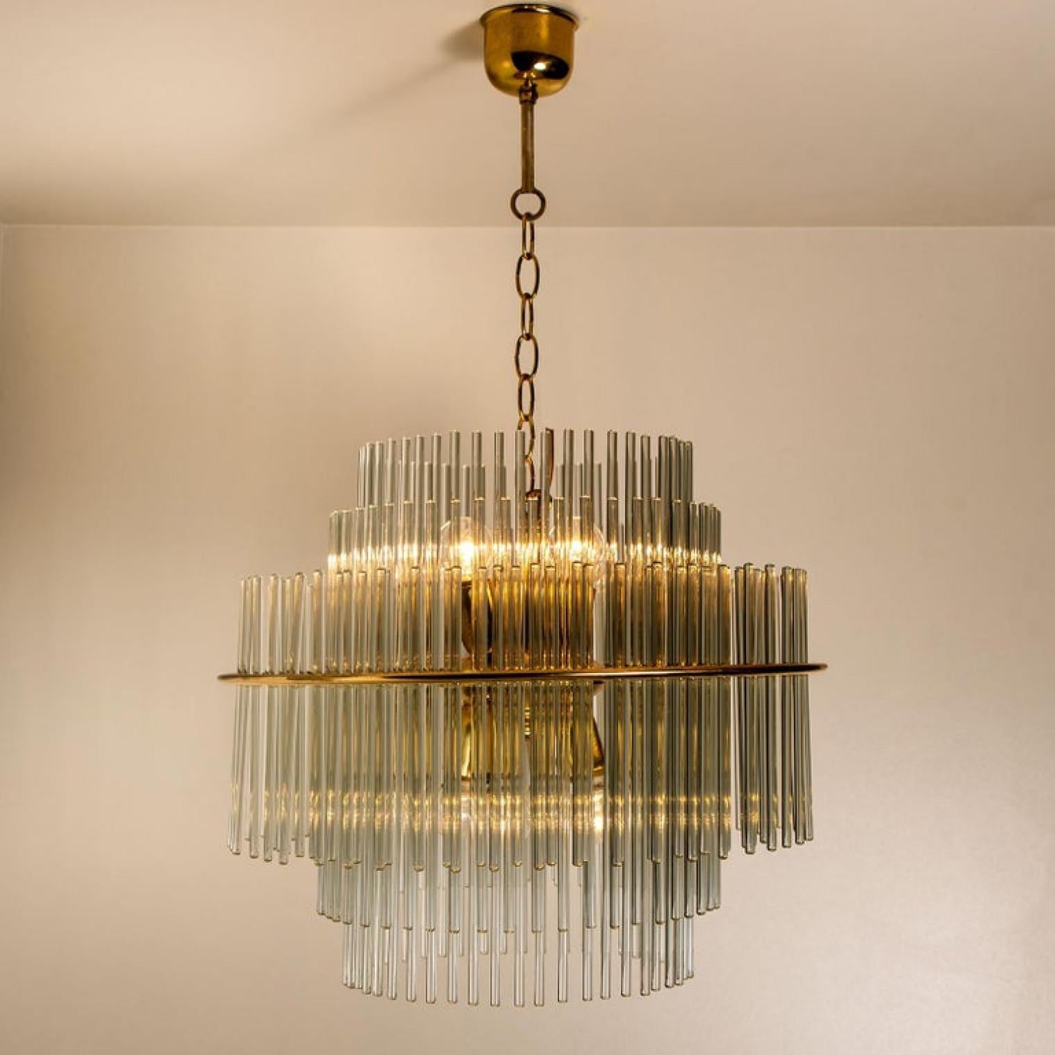 Modern Glass Rod Waterfall Flush Mount Sciolari for Lightolier, 1970 In Good Condition For Sale In Rijssen, NL