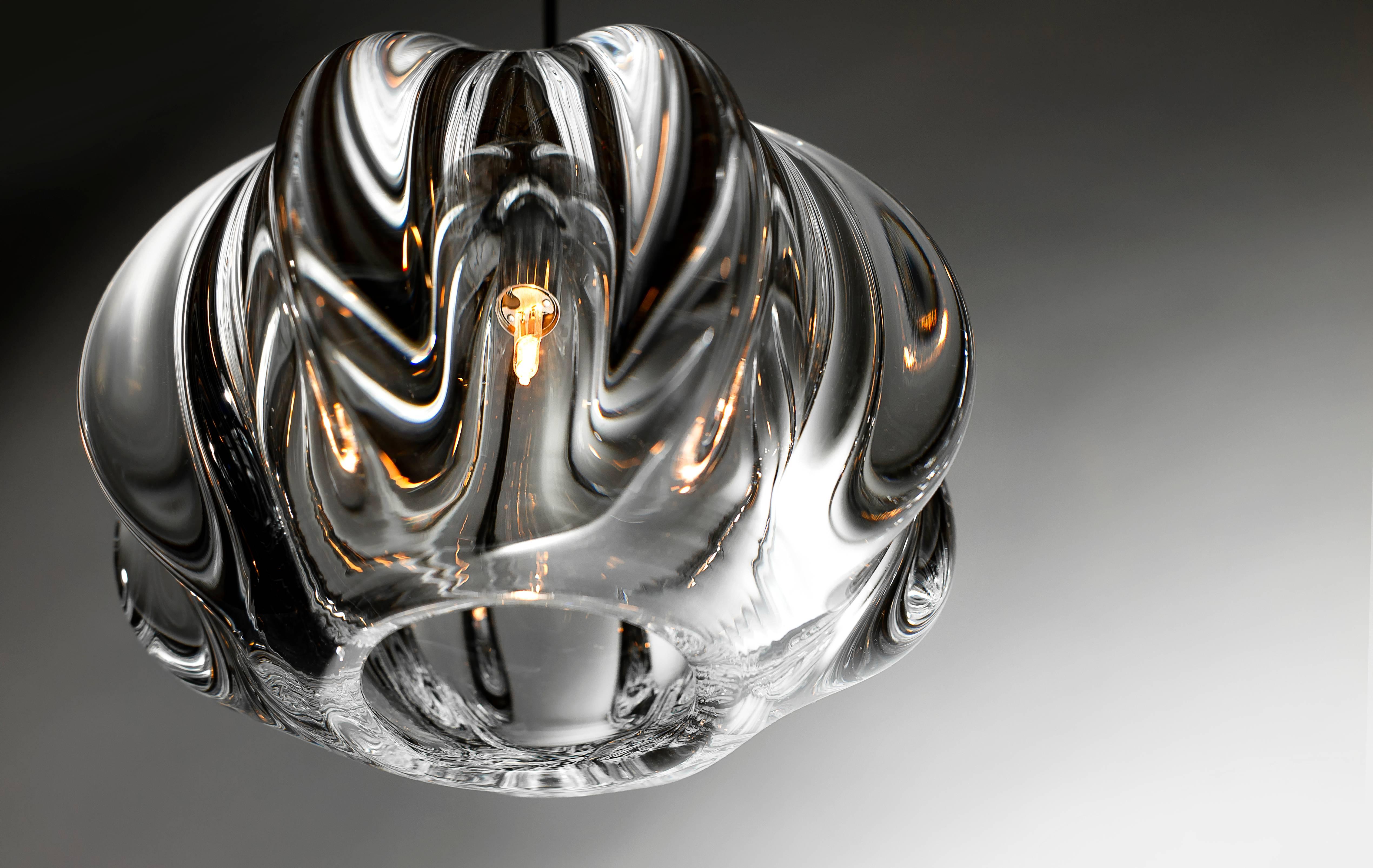 XXI secolo e contemporaneo Luce a sospensione Barnacle Small Urchin Clear, vetro soffiato a mano - Hand Made in vendita