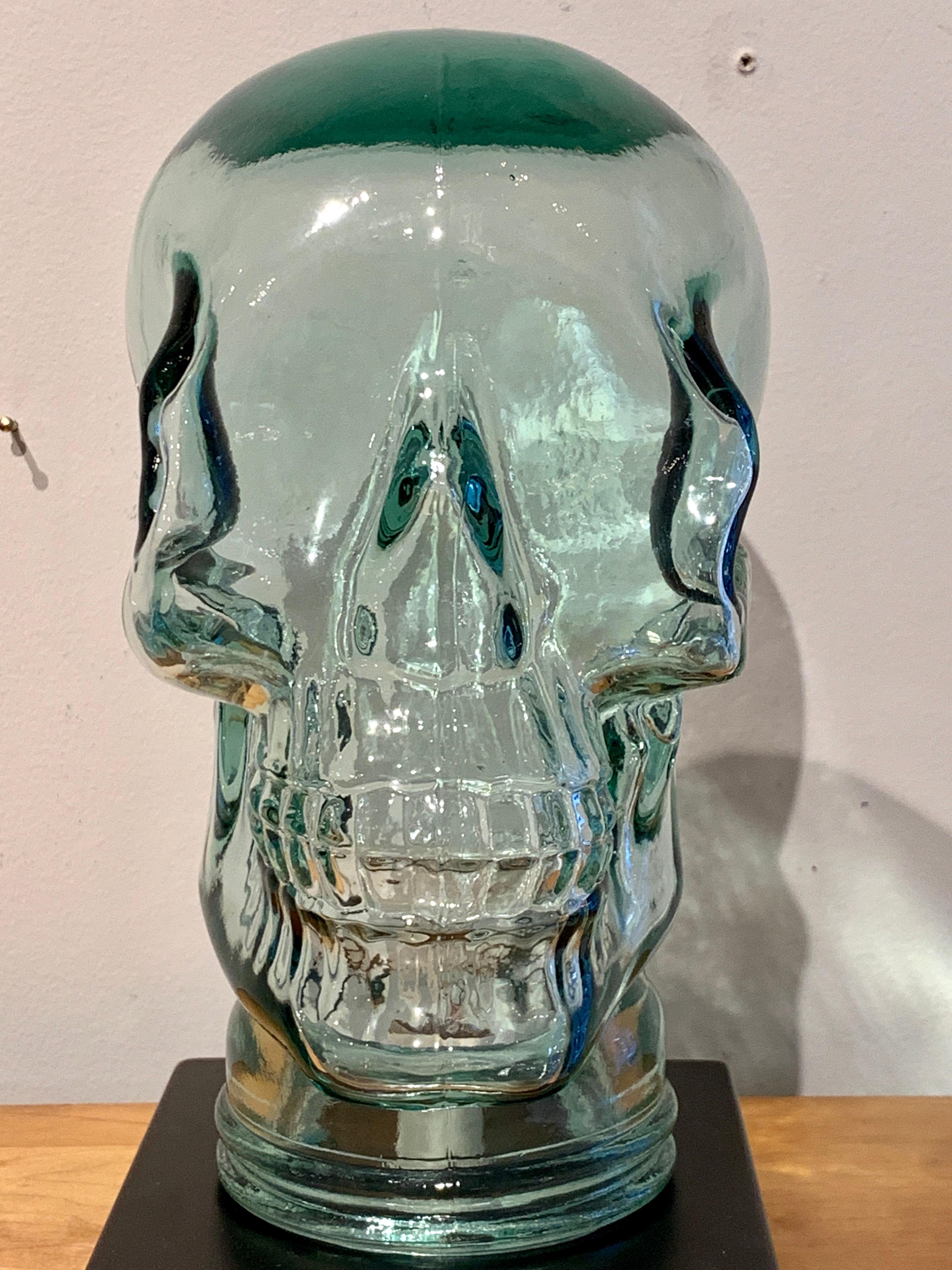 Modern glass skull lamp, in two parts, the realistically blown molded skull 11