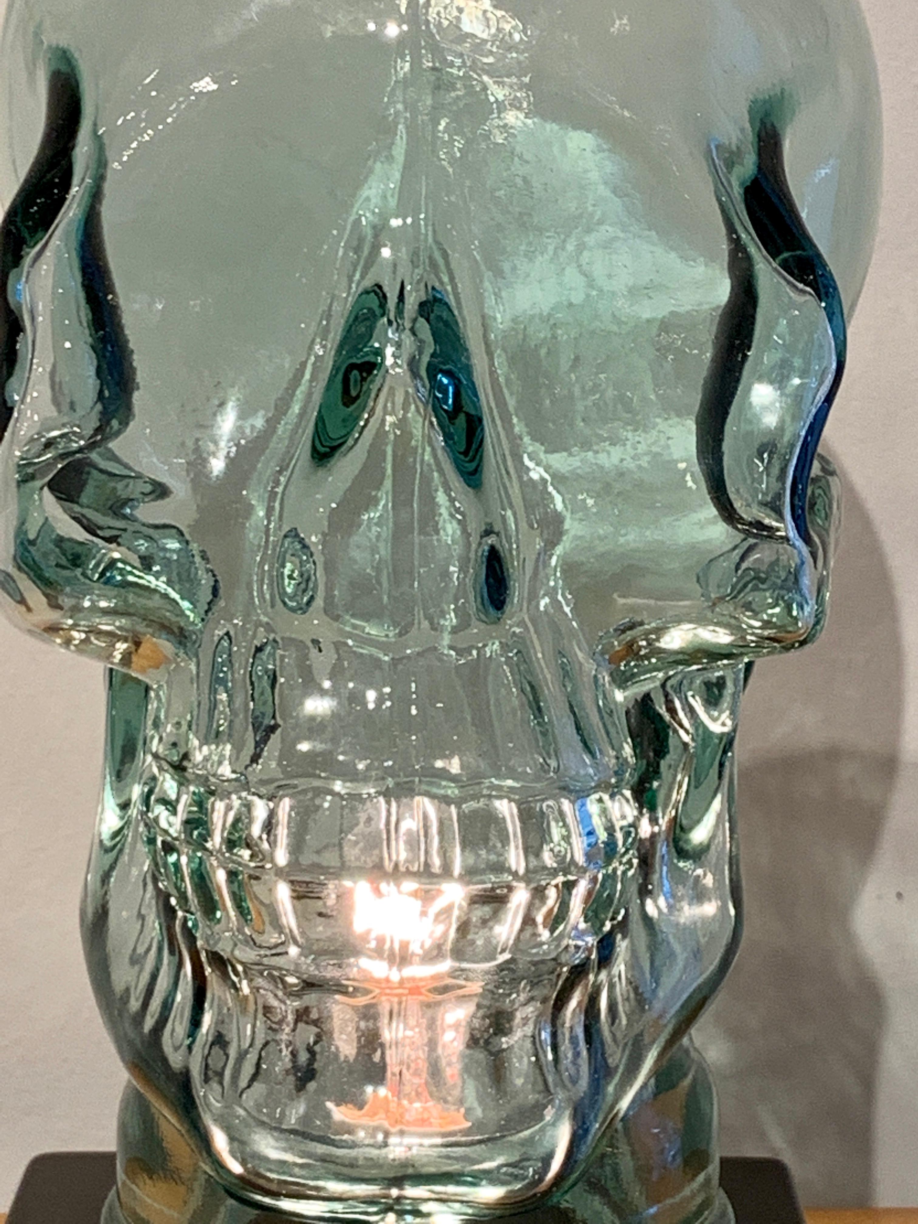 Modern Glass Skull Lamp For Sale 1