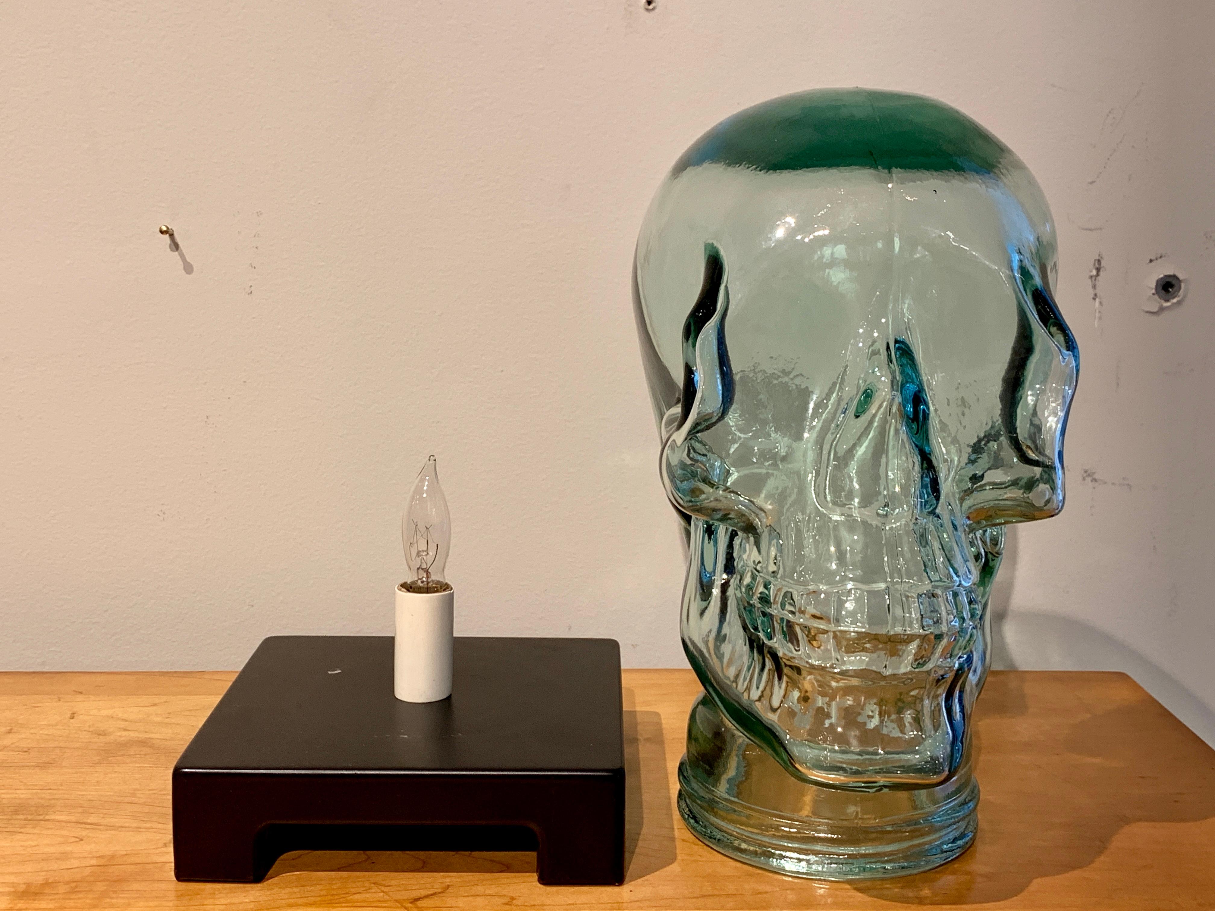 Modern Glass Skull Lamp For Sale 2