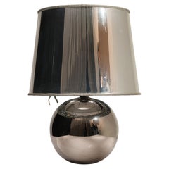 Sleek Glass Table Lamp, Minimalist Design, French, 20th Century, 15.7"