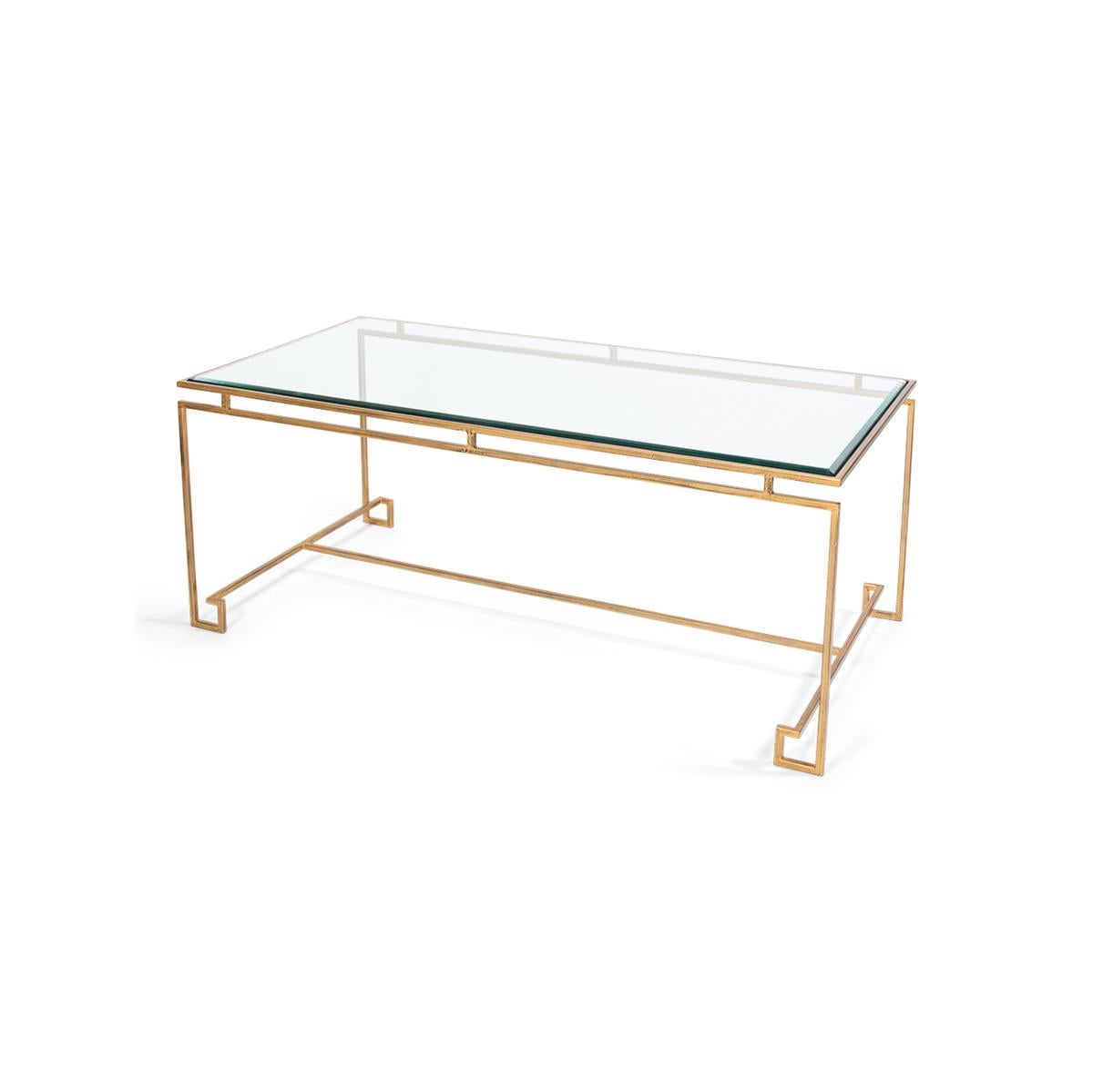 Mid-Century Modern Modern Glass Top Cocktail Table For Sale