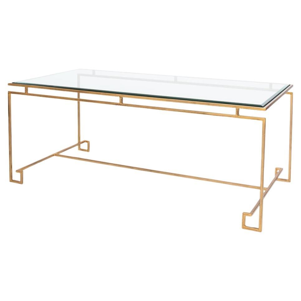 Modern Glass Top Cocktail Table For Sale