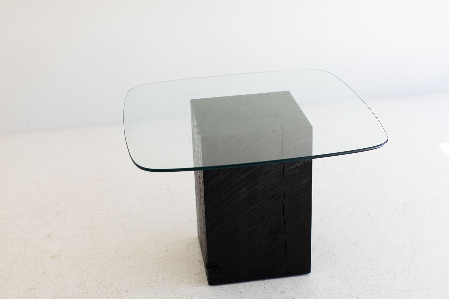 Table basse moderne à plateau en verre en vente 3