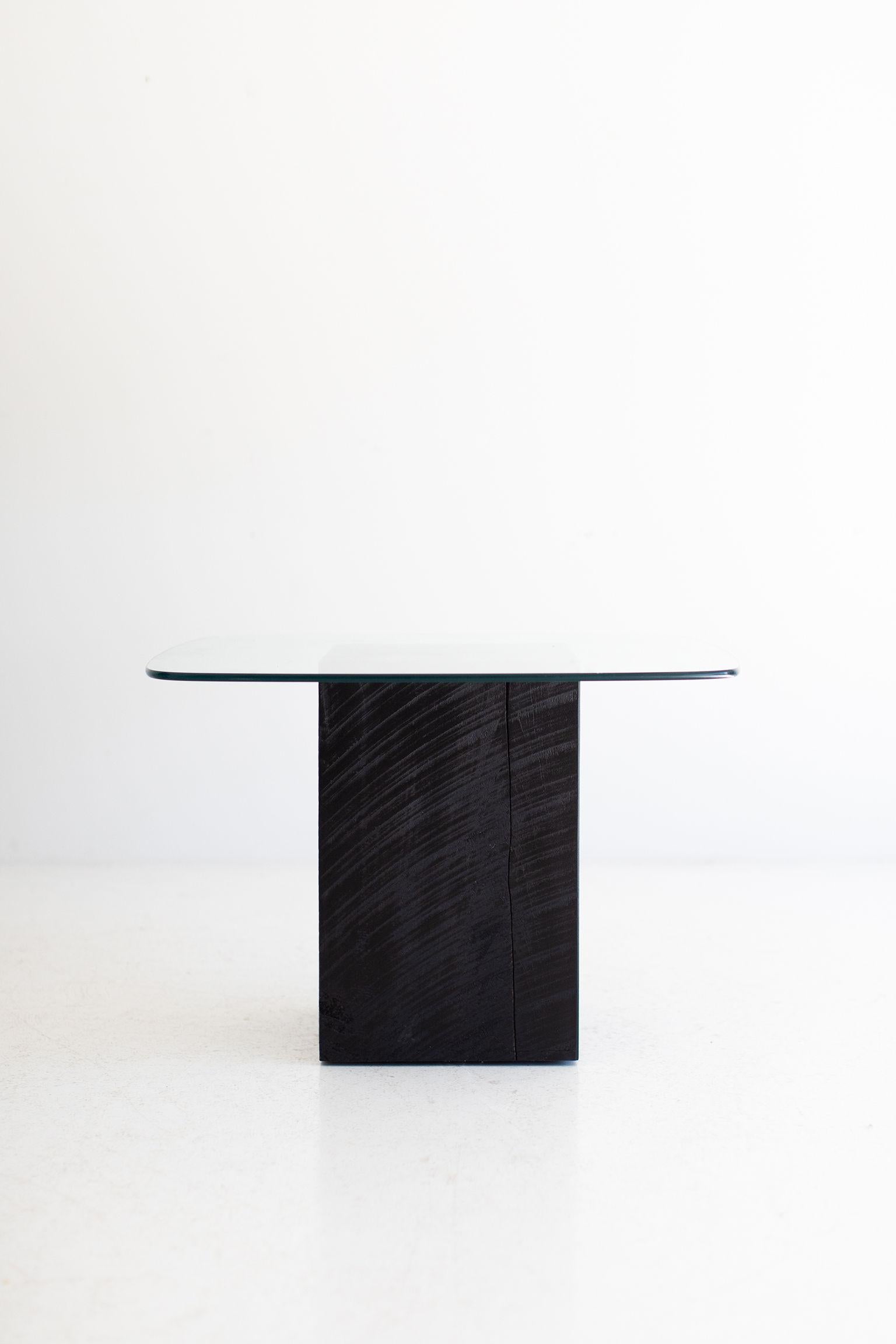 Moderne Table basse moderne à plateau en verre en vente