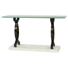 Modern Glass Top Console Table