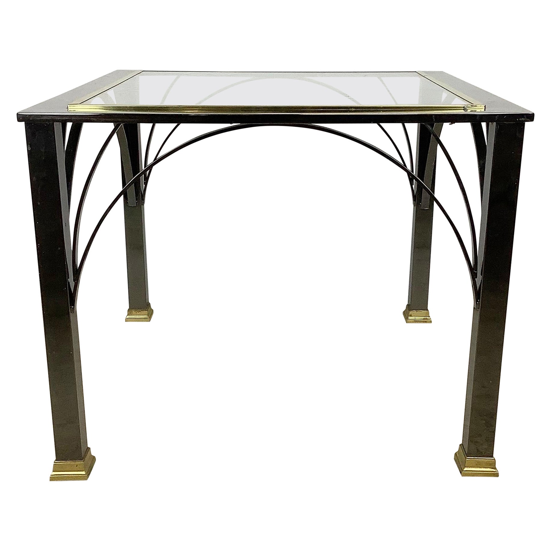 Modern Glass Top End Table with Dark Chrome from Design Institute of America