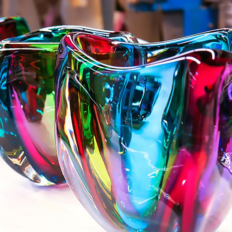 Modern  Glass  Vase  Chroma Low Triangle by Siemon and 