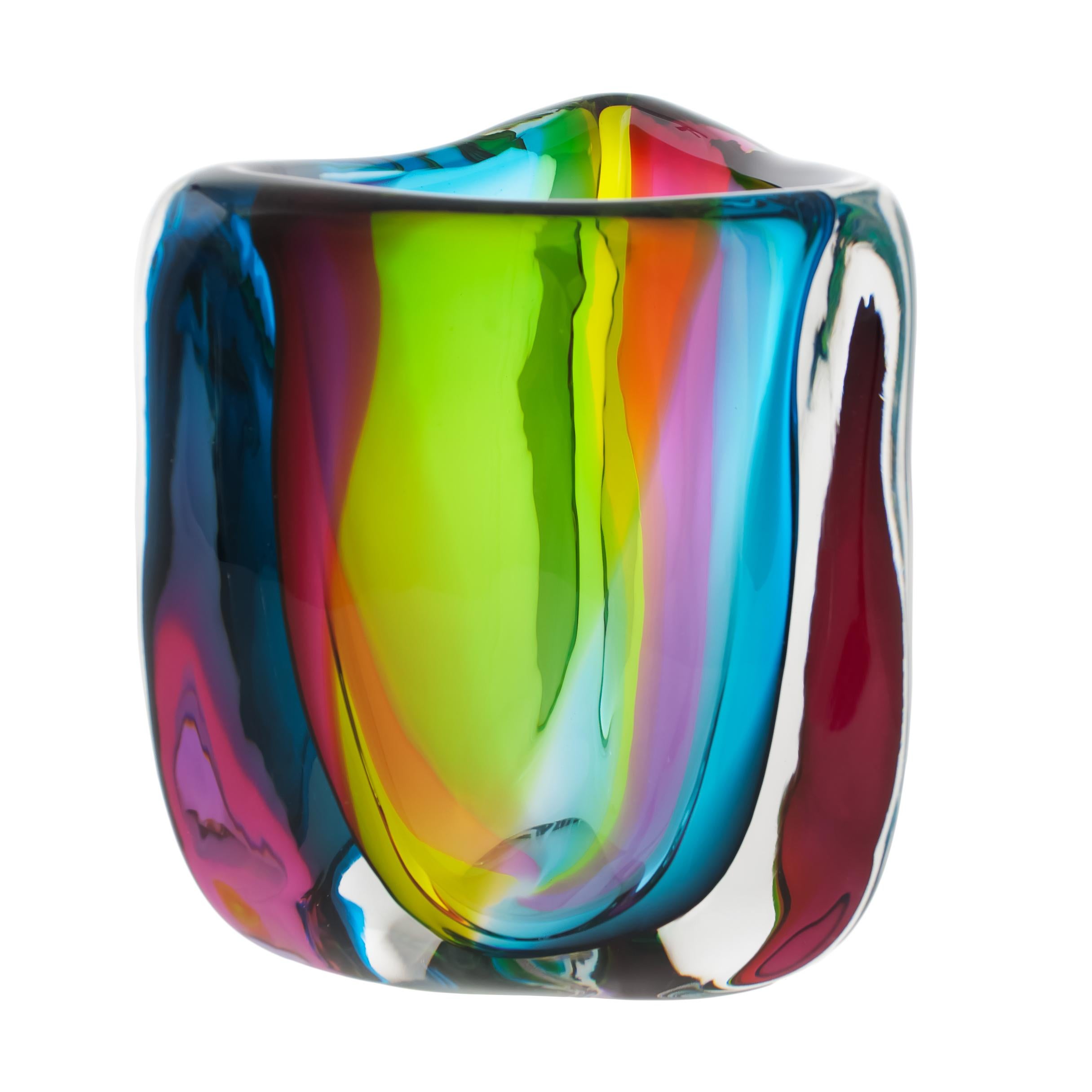 Modern Glass Vase, Chroma Low Triangle by Siemon & Salazar - Made to Order