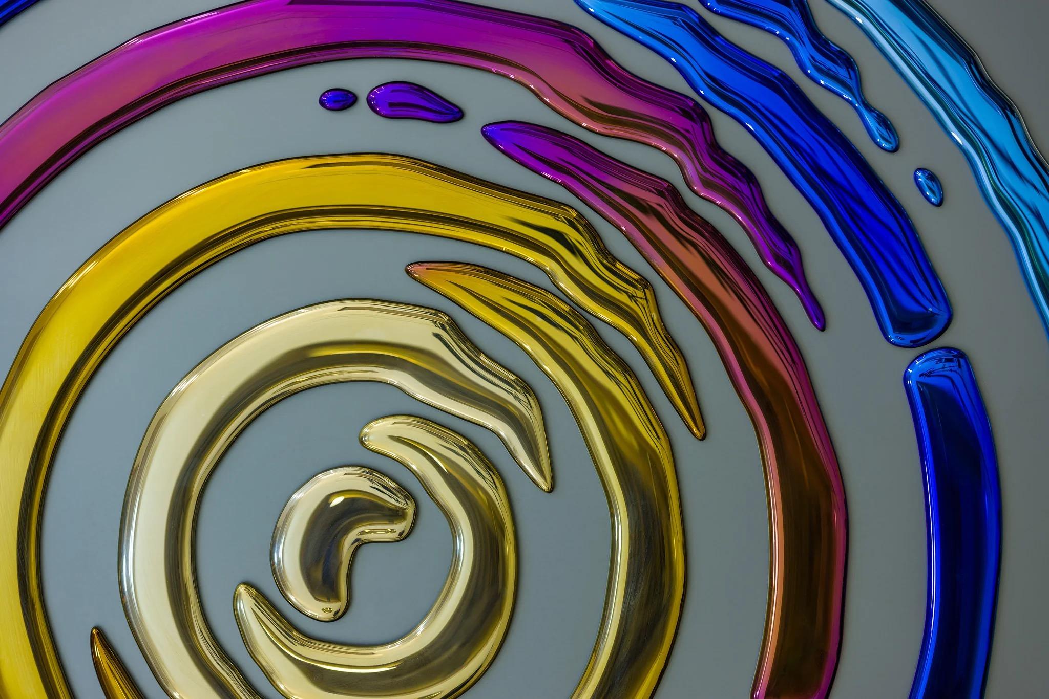 Modernes Glas Wanddekor Alternative Interferenz Kreis Wandbild (21. Jahrhundert und zeitgenössisch) im Angebot