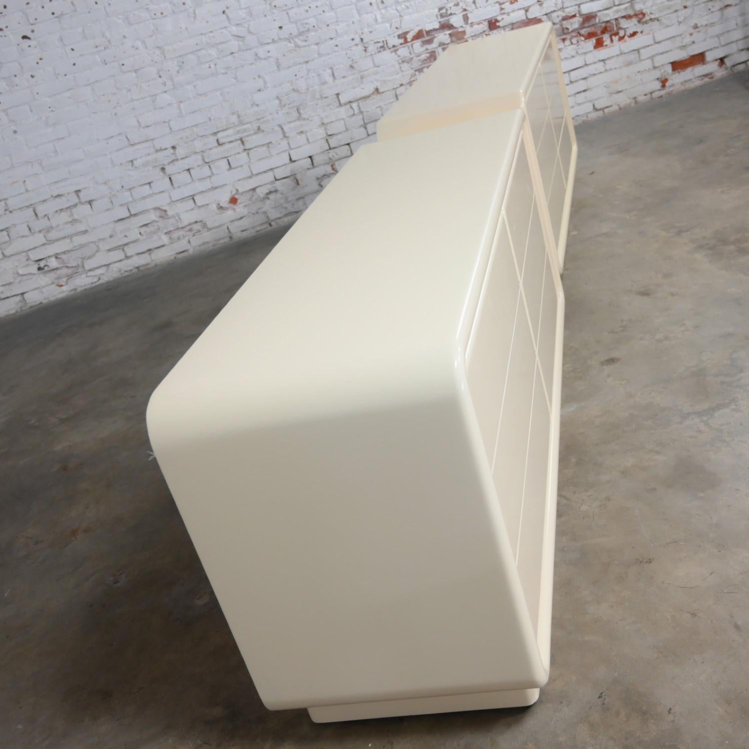 20th Century Modern Glenn of California Dressers or Credenzas Off White Lacquer a Pair For Sale