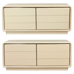 Retro Modern Glenn of California Dressers or Credenzas Off White Lacquer a Pair