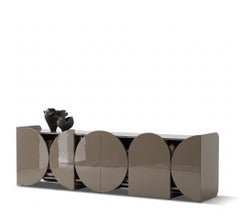 Modern Glossy Sideboard Buffet Cabinet Mogg Shape 240 cm RAL 7006 Bauhaus Style