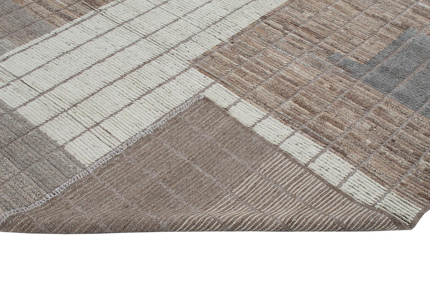 Moderner moderner geometrischer Farbblock-Teppich aus natürlicher Wolle (21. Jahrhundert und zeitgenössisch) im Angebot
