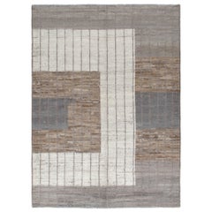 Tappeto moderno Goemetric Colorblock in lana naturale