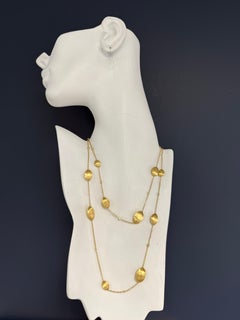 Modern Gold 1 Carat Natural Diamond 36-Inch Necklace by Marco Bicego Italy
