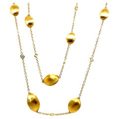 Modern Gold 1 Carat Natural Diamond 36-Inch Necklace by Marco Bicego Italy