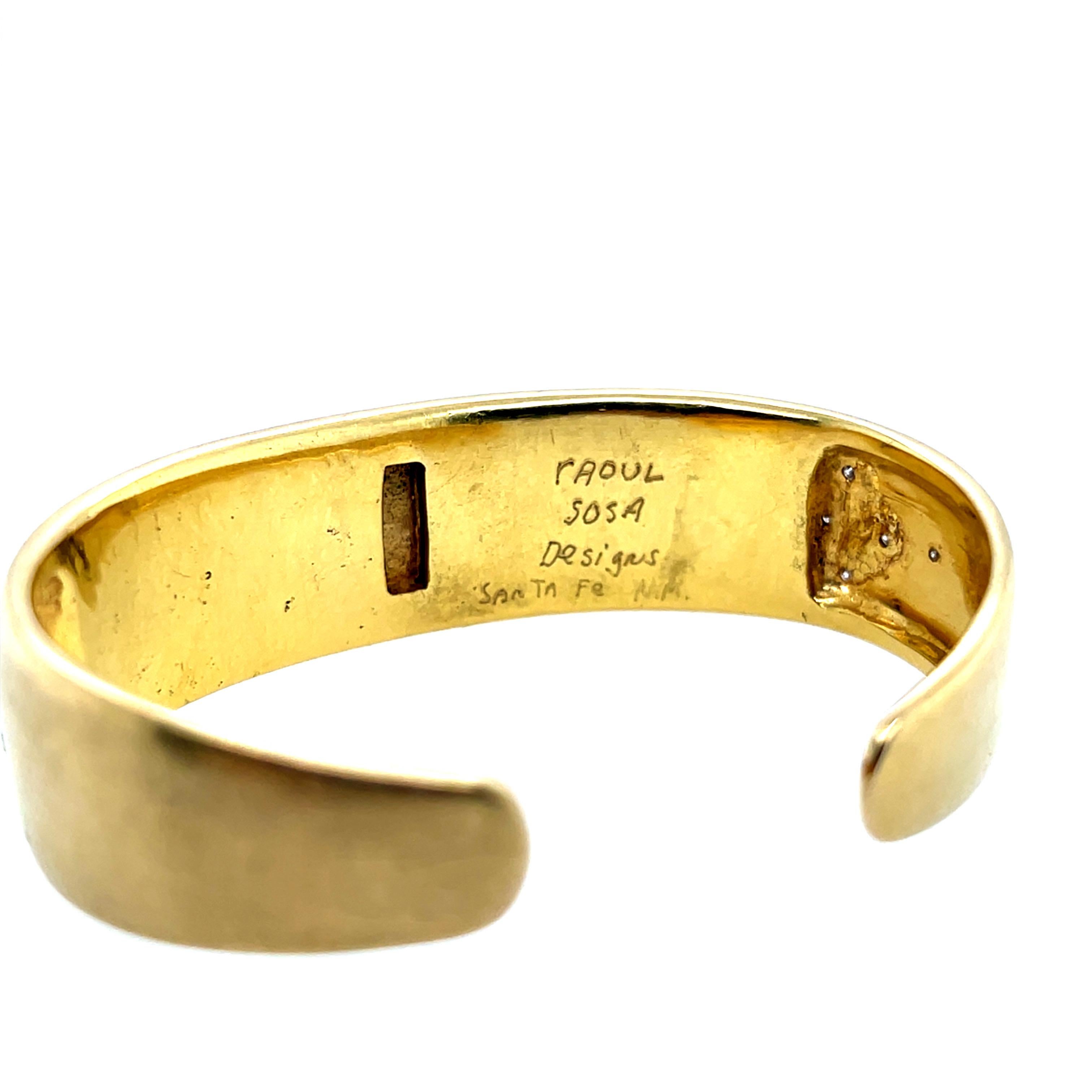 Bracelet jonc moderne en or avec diamants naturels de 1,10 carat signé par Raoul Sosa en vente 1