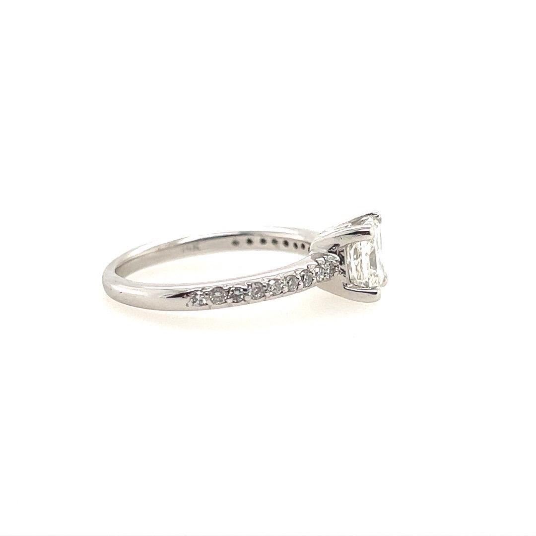 Modern Gold 1.11 Carat EGL USA Certified Natural H VVS2 Princess Diamond Ring For Sale 2