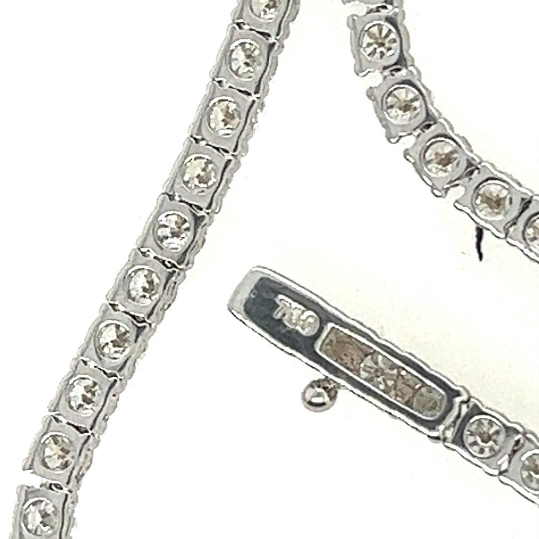 Women's or Men's Modern Gold 11.29 Carats Natural Round Brilliant G Color Diamond Tennis Necklace