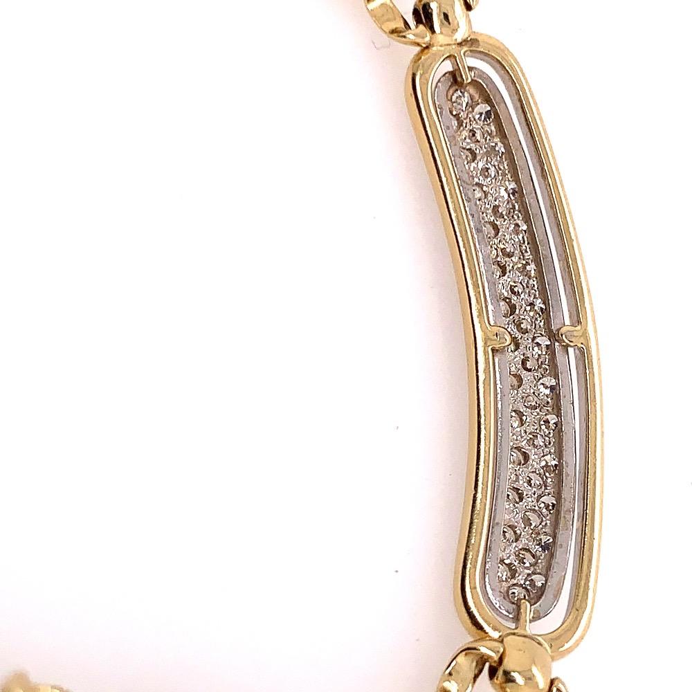 Modern Gold 1.50 Carat Natural Round Colorless Diamond Italian Necklace, 1980 1