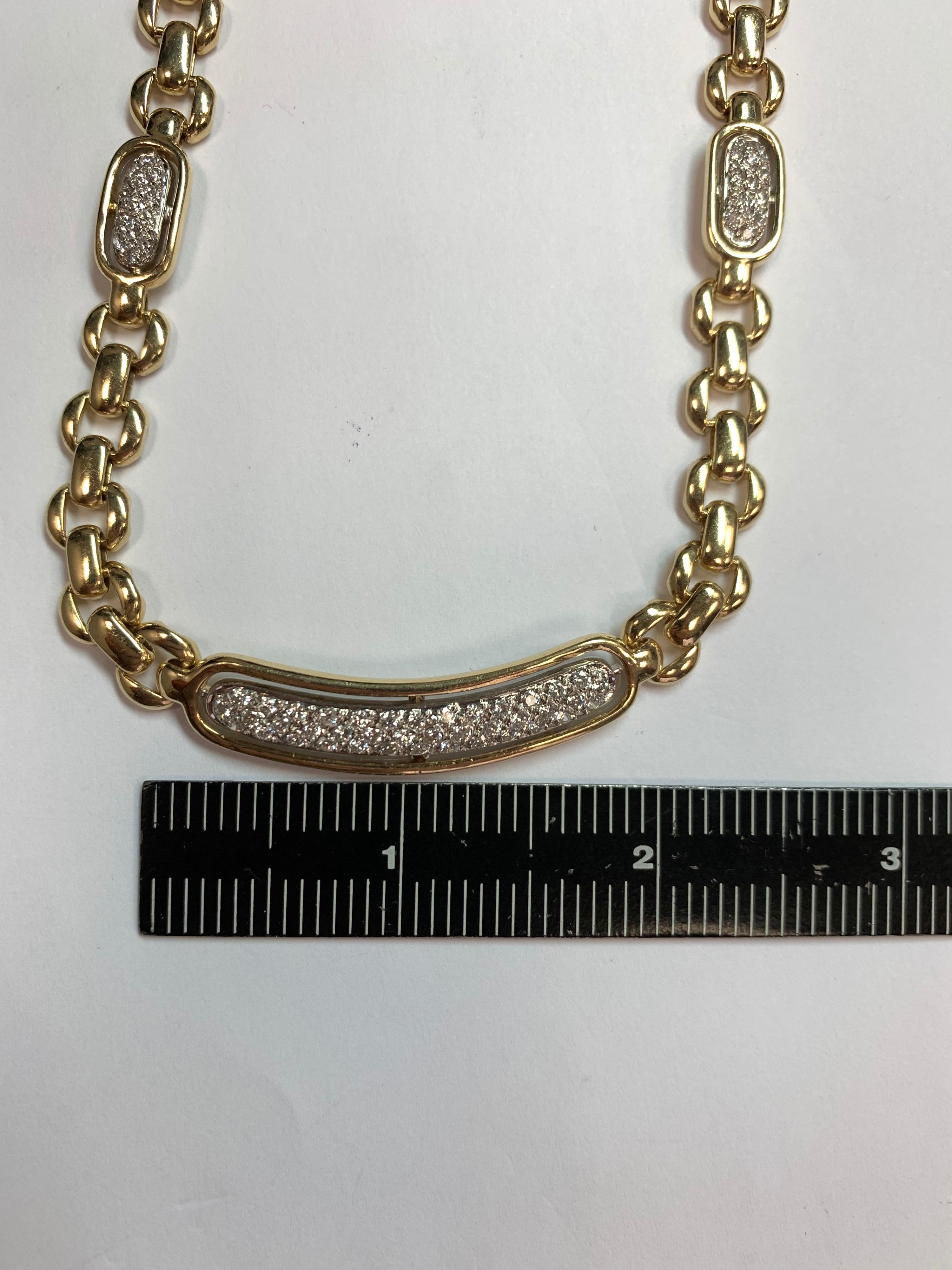 Modern Gold 1.50 Carat Natural Round Colorless Diamond Italian Necklace, 1980 3