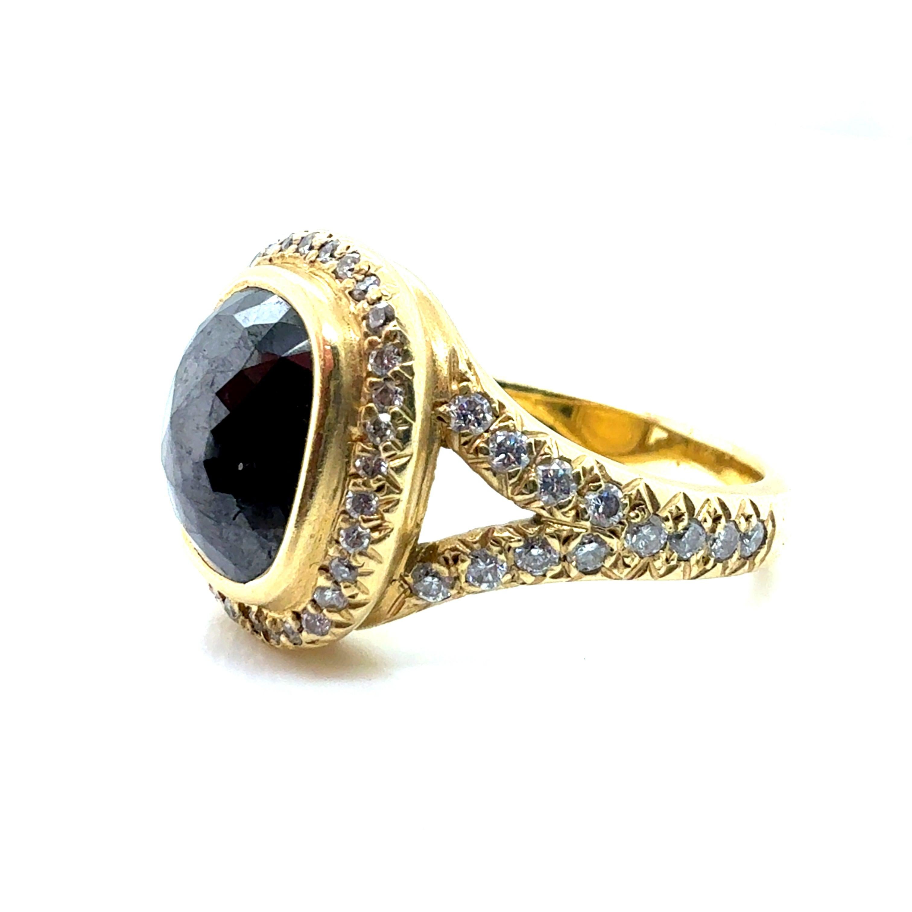 Moderne Bague en or moderne 2,50 carats de diamants naturels et taille rose en vente