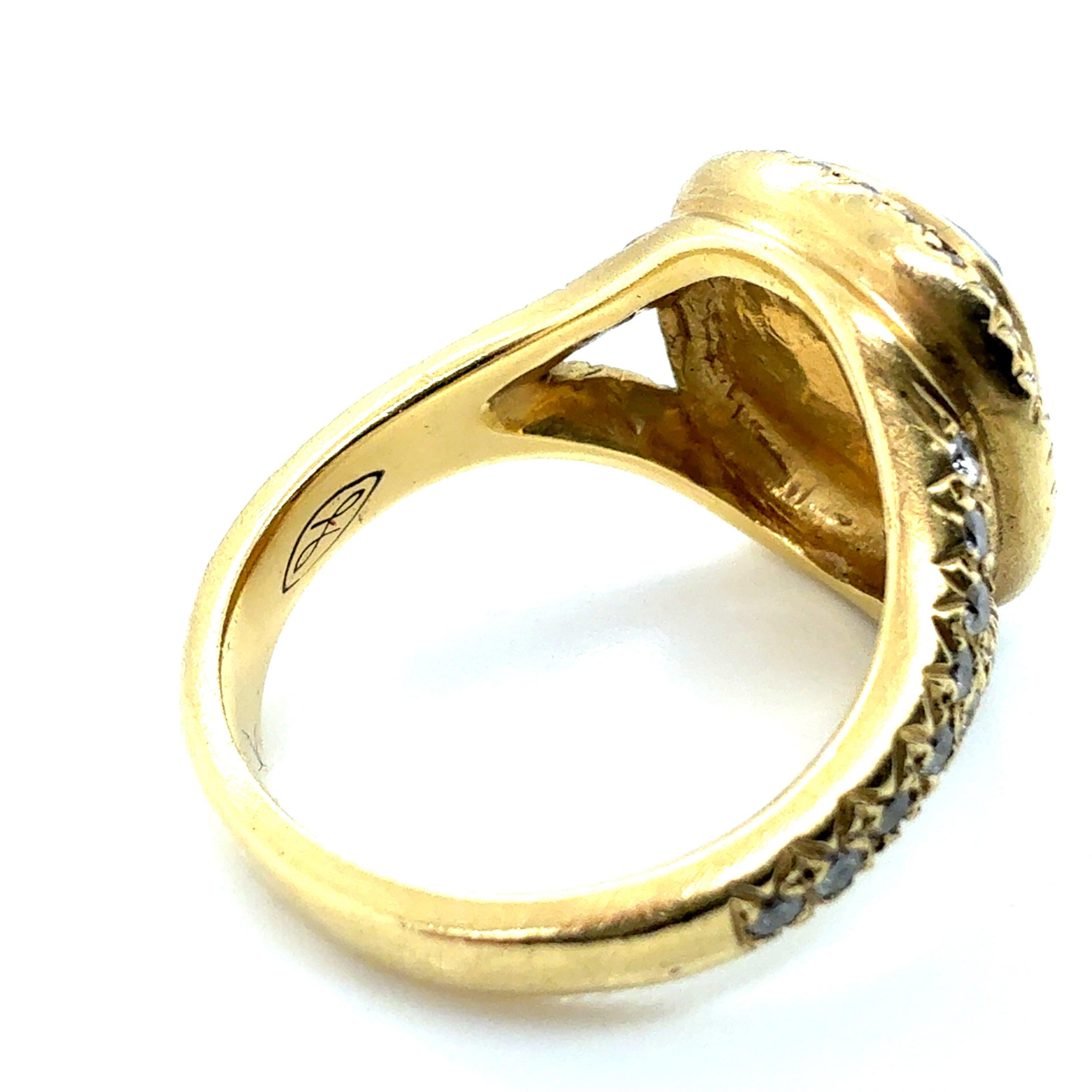 Bague en or moderne 2,50 carats de diamants naturels et taille rose Bon état - En vente à Los Angeles, CA