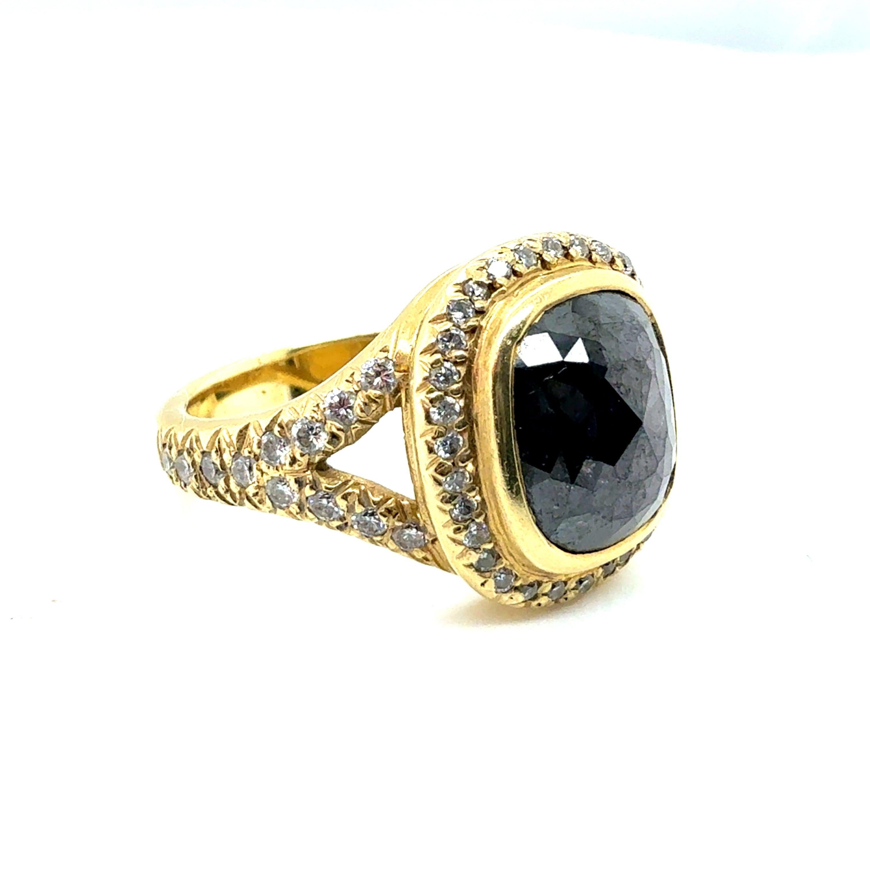 Bague en or moderne 2,50 carats de diamants naturels et taille rose Pour femmes en vente