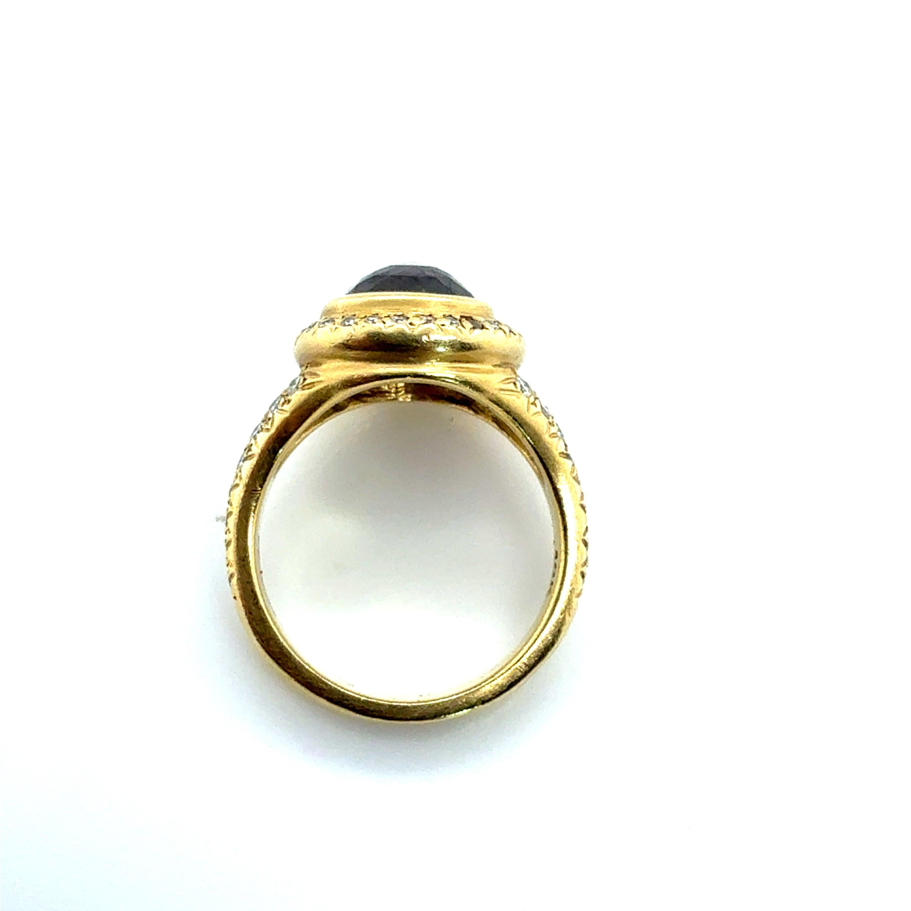 Bague en or moderne 2,50 carats de diamants naturels et taille rose en vente 1