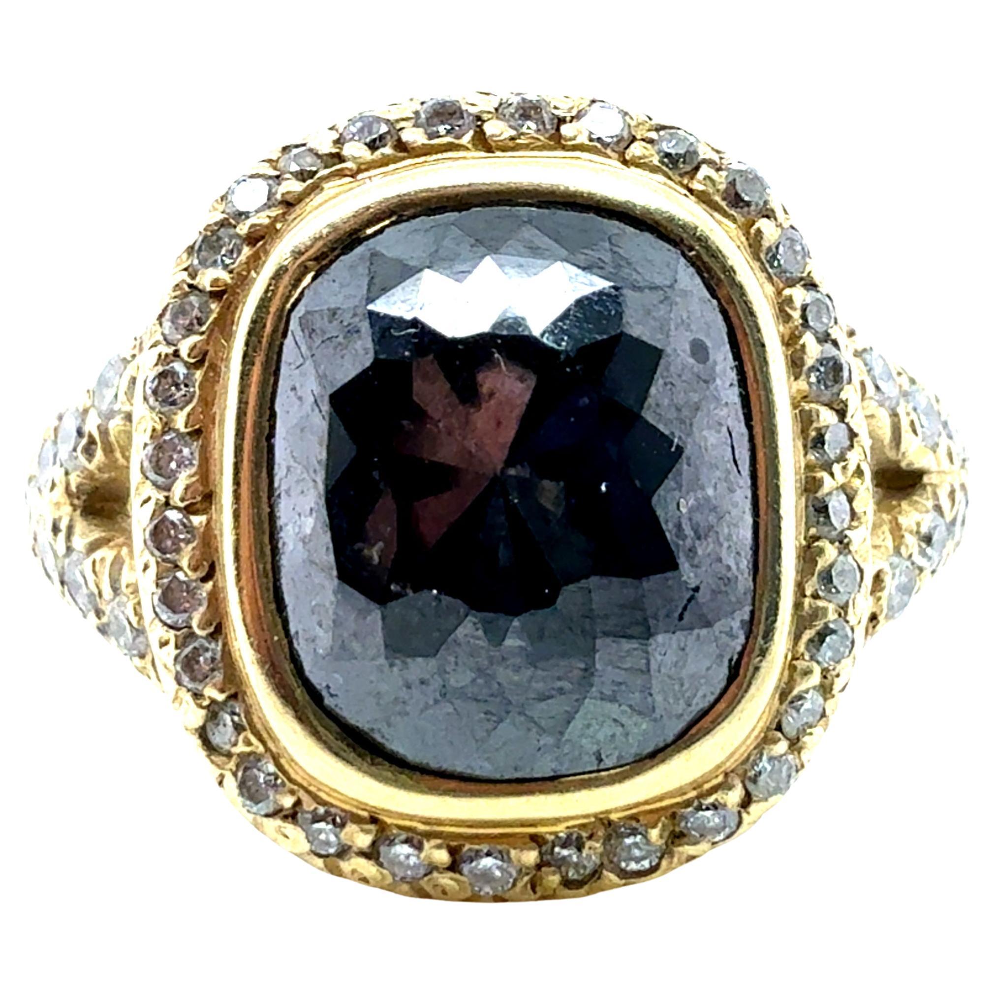 Modern Gold 2.50 Total Carat Natural Diamond & Rose Cut Statement Ring