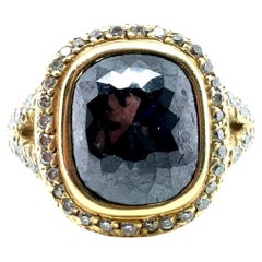 Bague en or moderne 2,50 carats de diamants naturels et taille rose