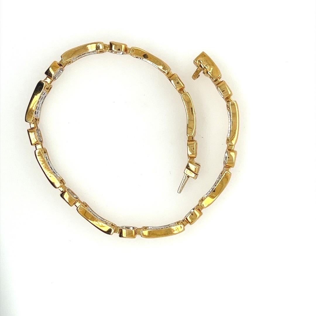 Modern Gold 3.6 Carat Natural Princess Cut Colorless Diamond Bracelet Circa 1990 8