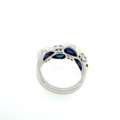 Modern Gold 4.75 Carat Natural Royal Blue Sapphire & Diamond Cocktail Ring